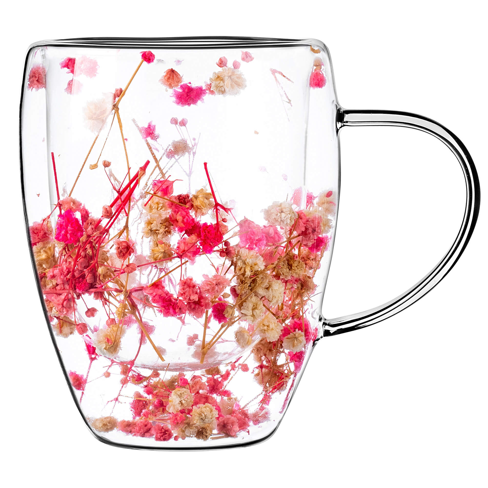 Kubek termiczny z kwiatowym motywem Riga 350ml różowy 4 szt.