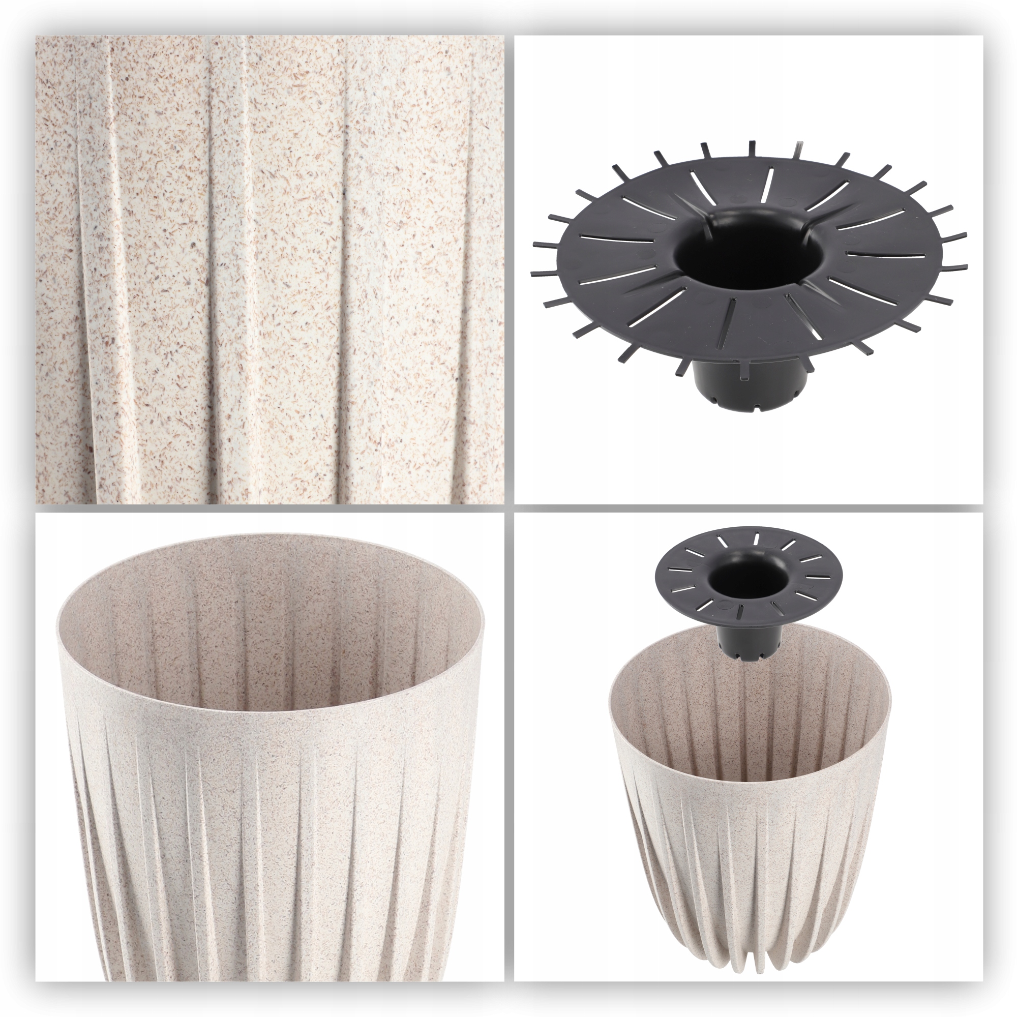 Eko doniczka z wkładem Costa 30 cm, biała