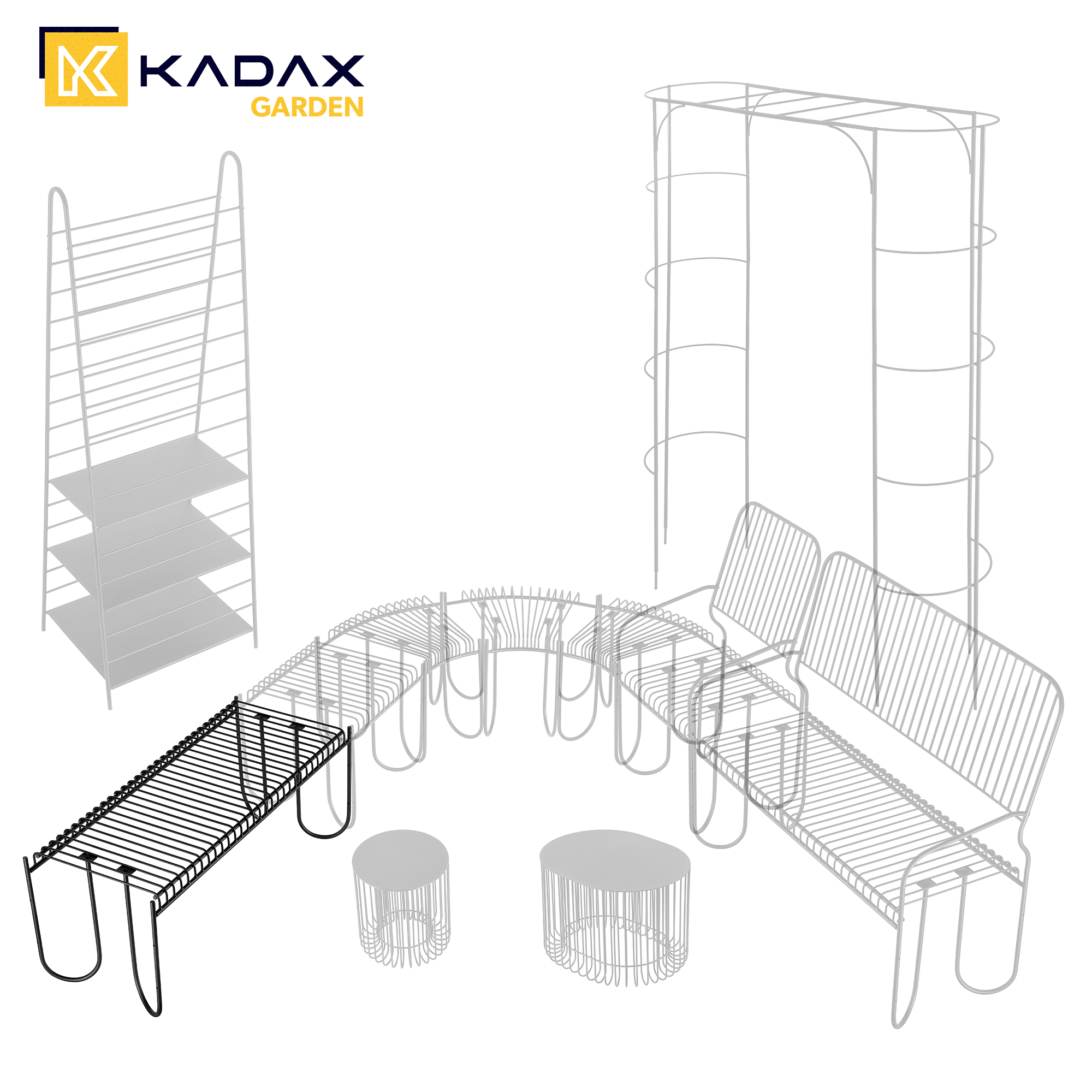 Ławka do ogrodu Ruste 120 x 45 cm, czarna