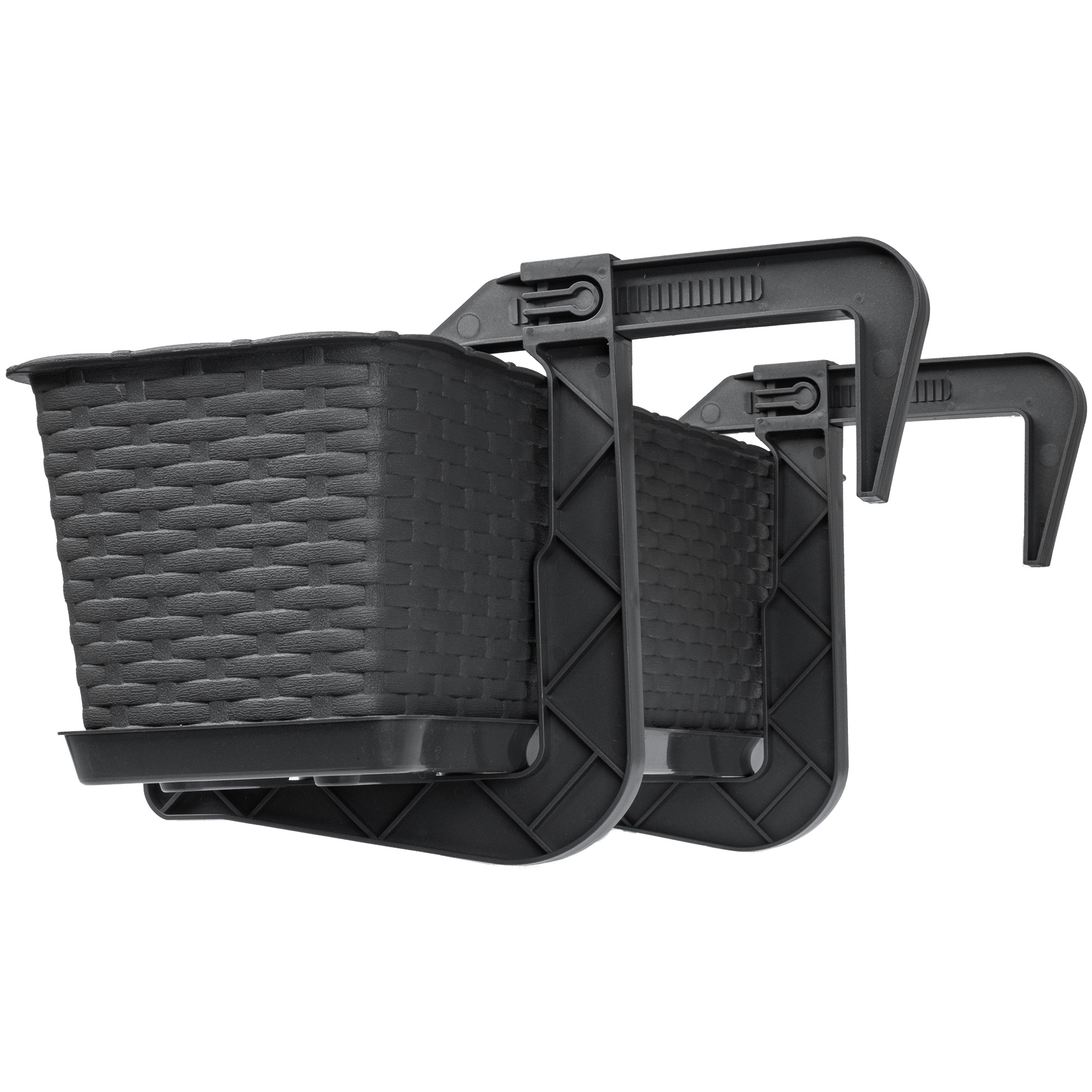 Doniczka balkonowa z uchwytami Frette 60 x 17 cm, antracyt