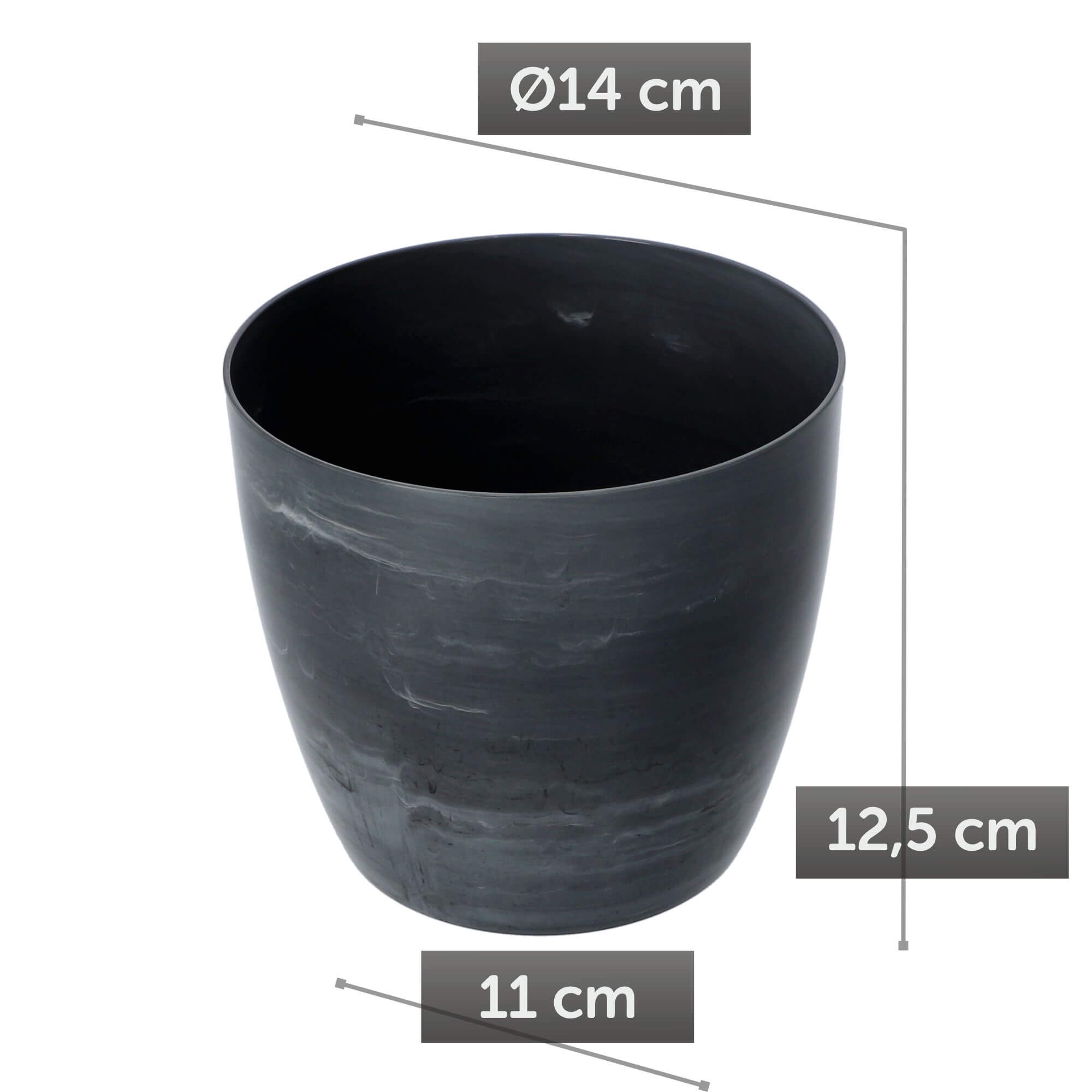 Doniczka na kwiaty Agen 14 cm, szary marmur