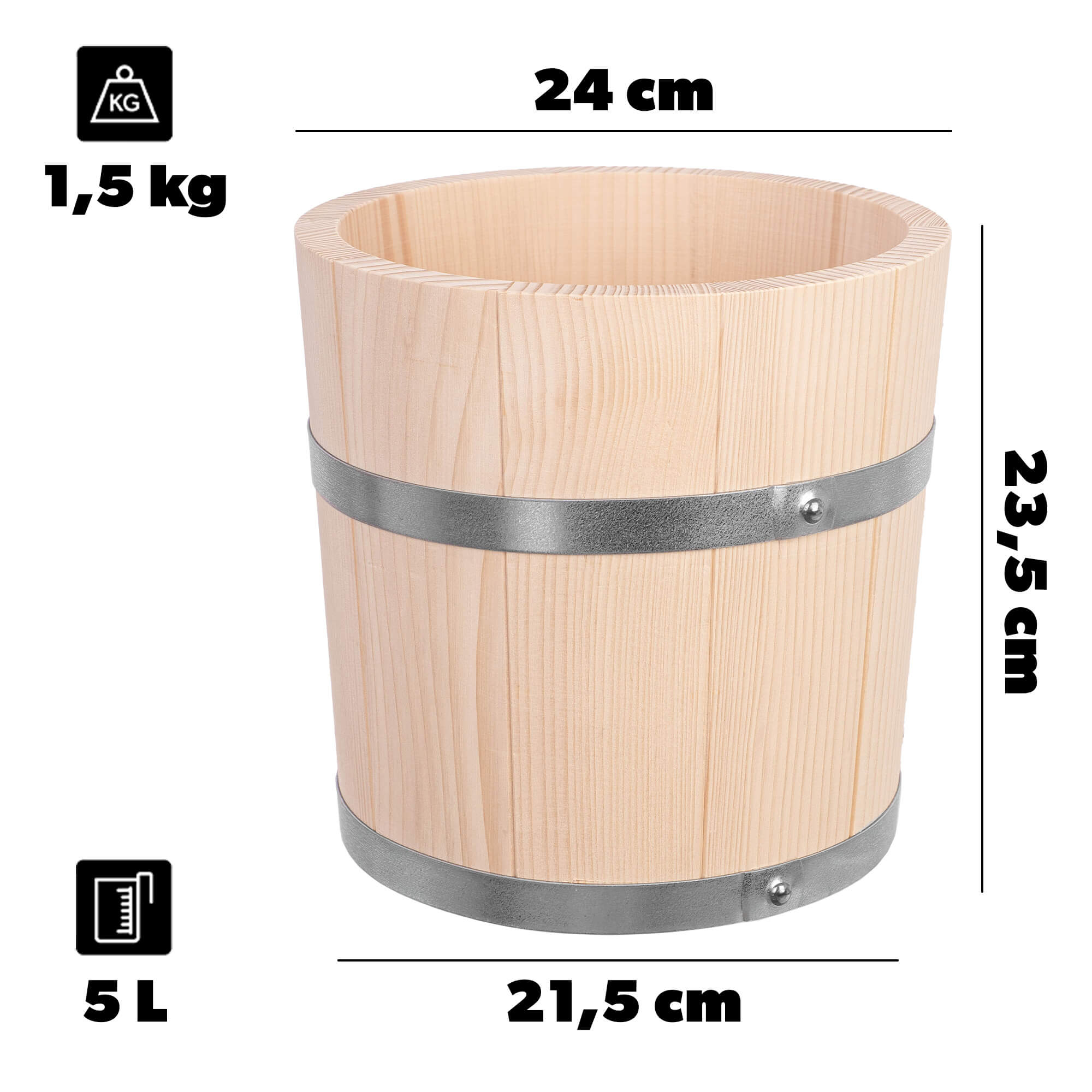 Beczka drewniana do kiszenia Reila 5L