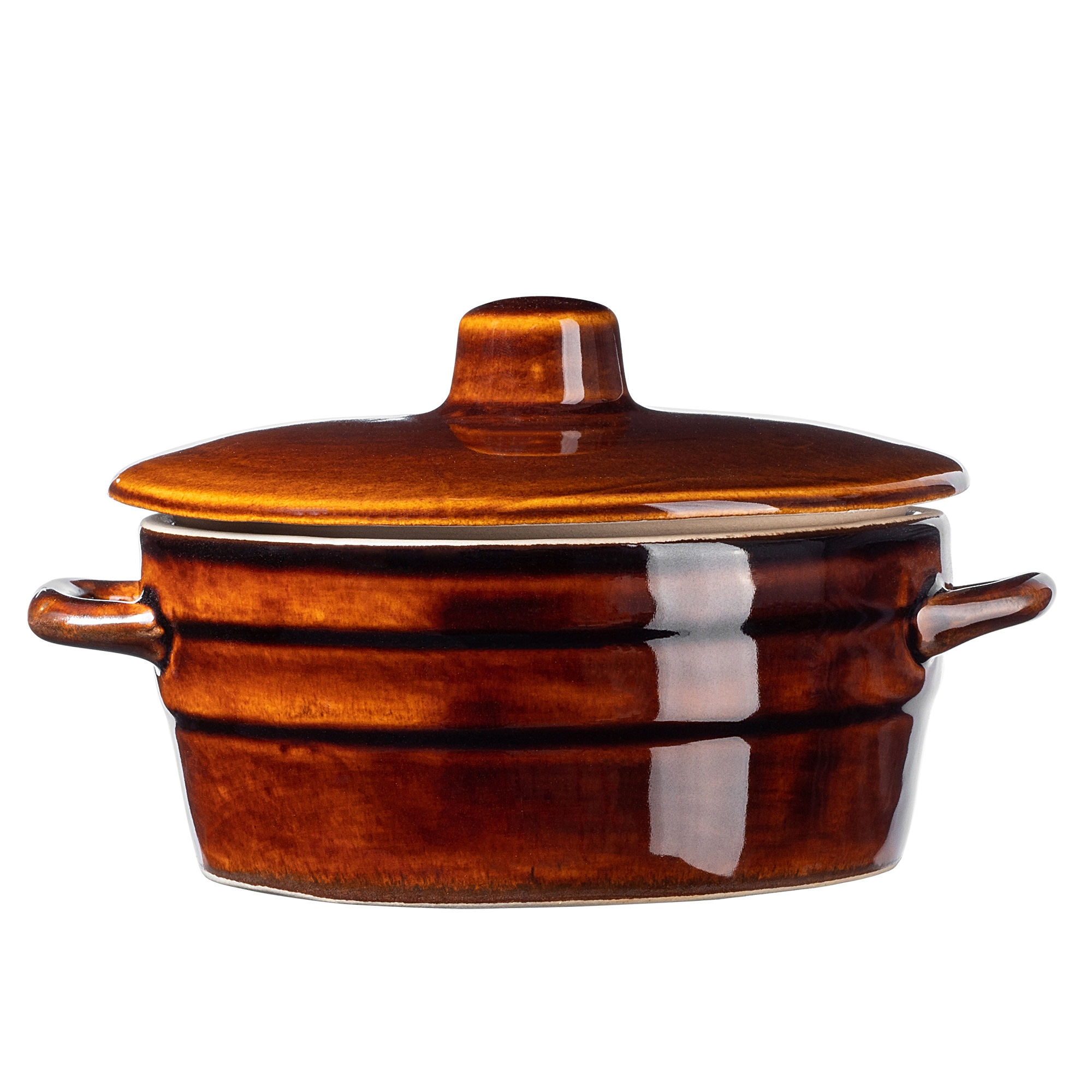 Garnek kamionkowy Athena 1L, 12cm z pokrywką