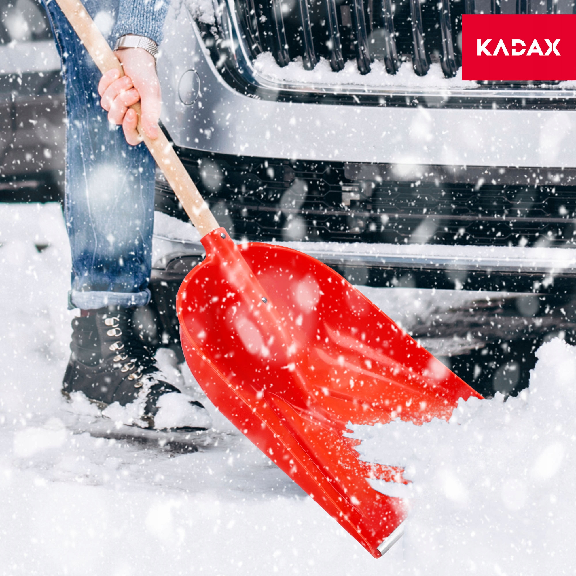 Szufla do śniegu bez trzonka, pomarańczowa, 3szt.