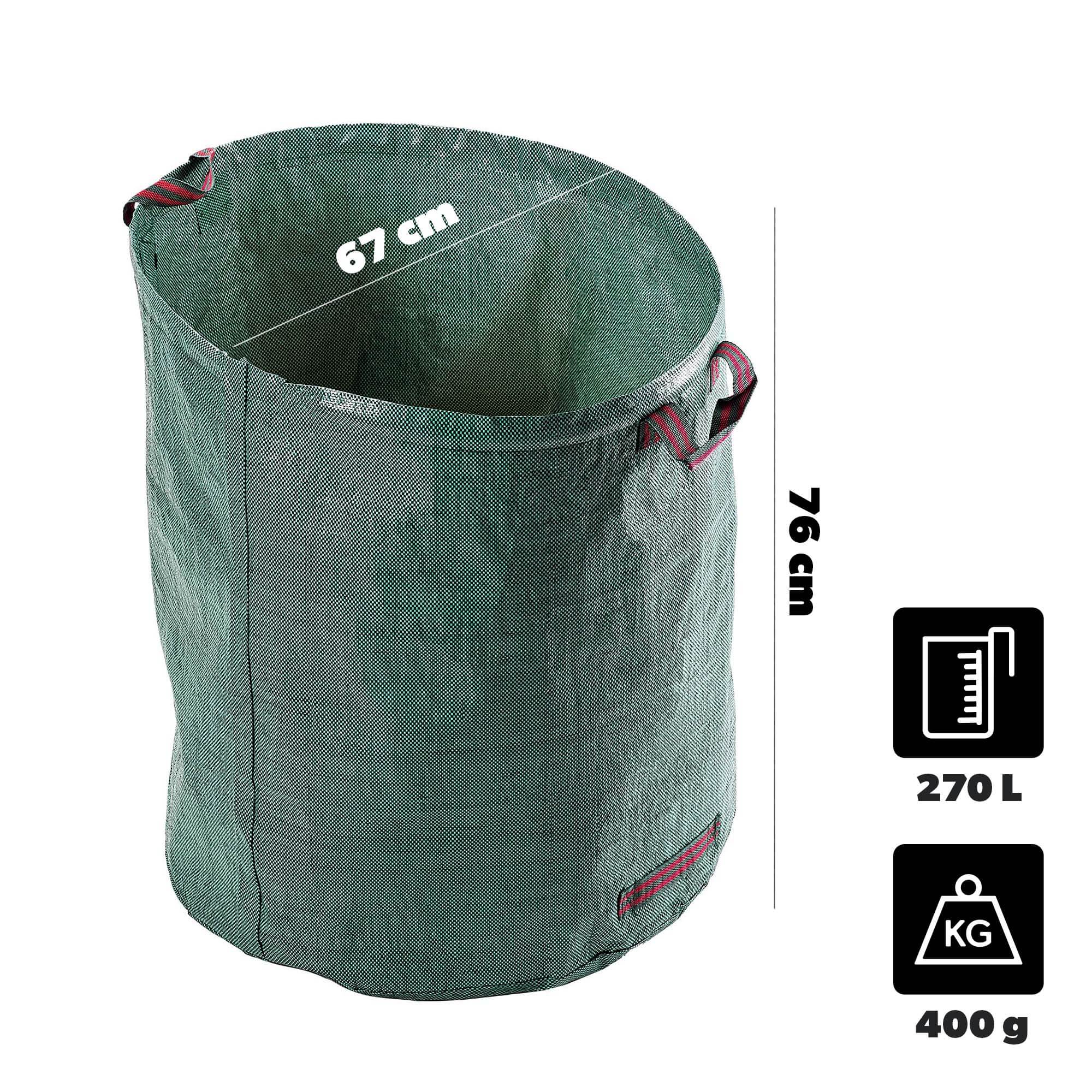 Składany kosz ogrodowy Montbard 270L zielony