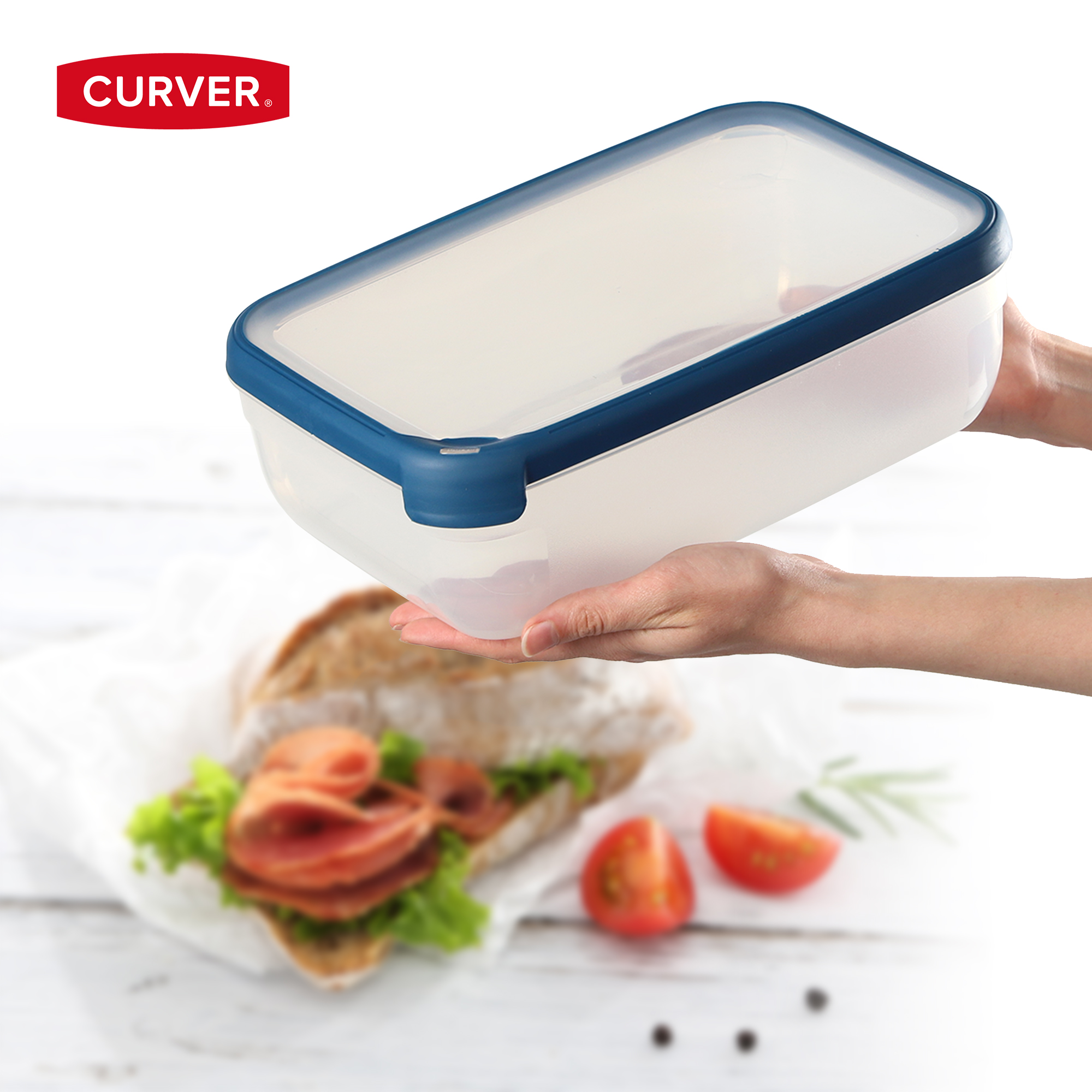 Pojemnik prostokątny 4L Curver Grand Chef Eco Line, niebieski