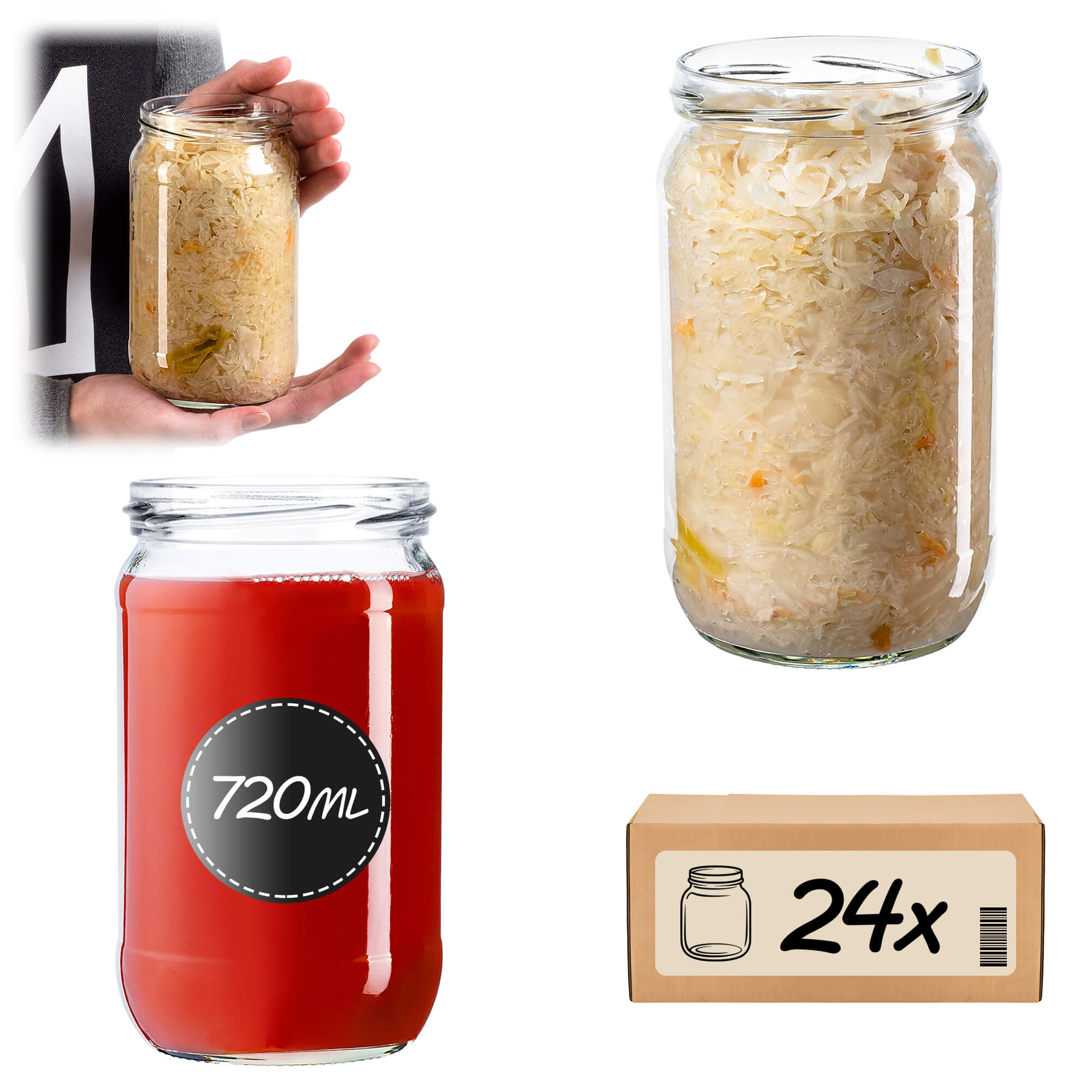 Słoiki na przetwory Niva 720ml 24szt 82mm bez wieczka