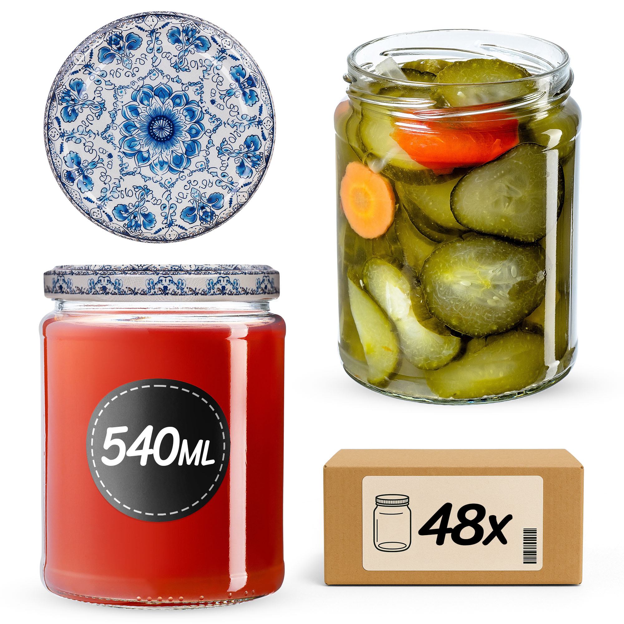 Słoiki na przetwory Maki 540ml fi82mm 48szt + wieczko Ceramics 2