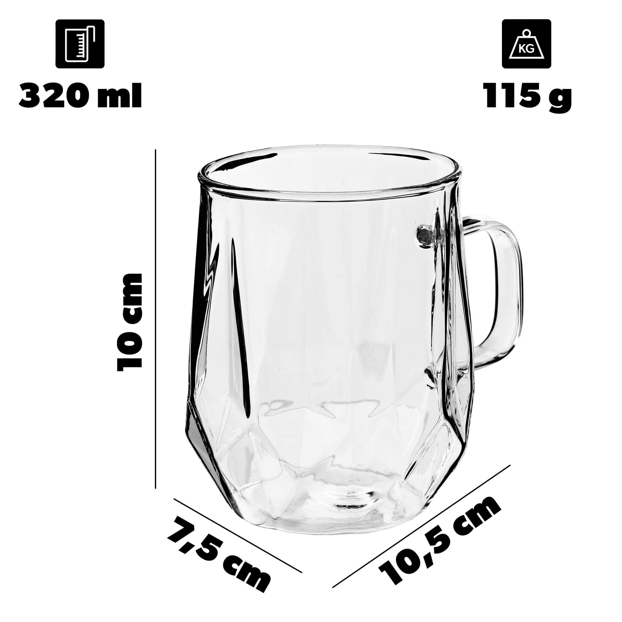 Szklanki do herbaty Tronco 320ml 4szt