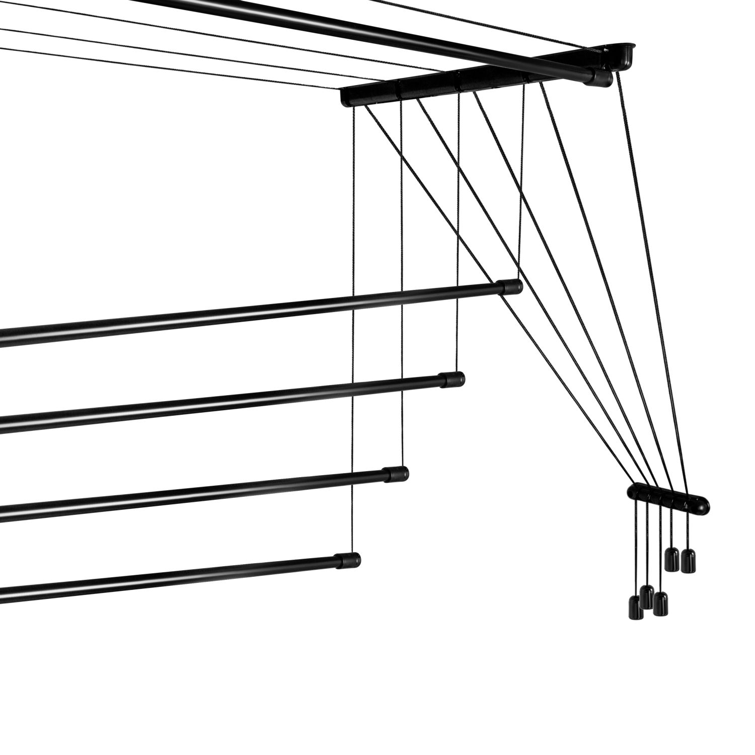 Suszarka sufitowa na pranie Melun 180 cm 5 prętów czarna