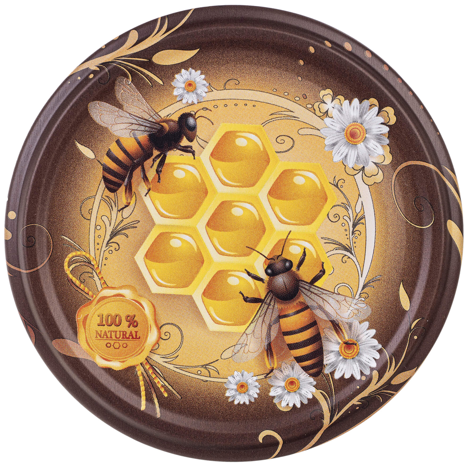 Słoiki na przetwory Denia 250ml 10szt 82mm + wieczko "Pszczoły z kwiatkami"