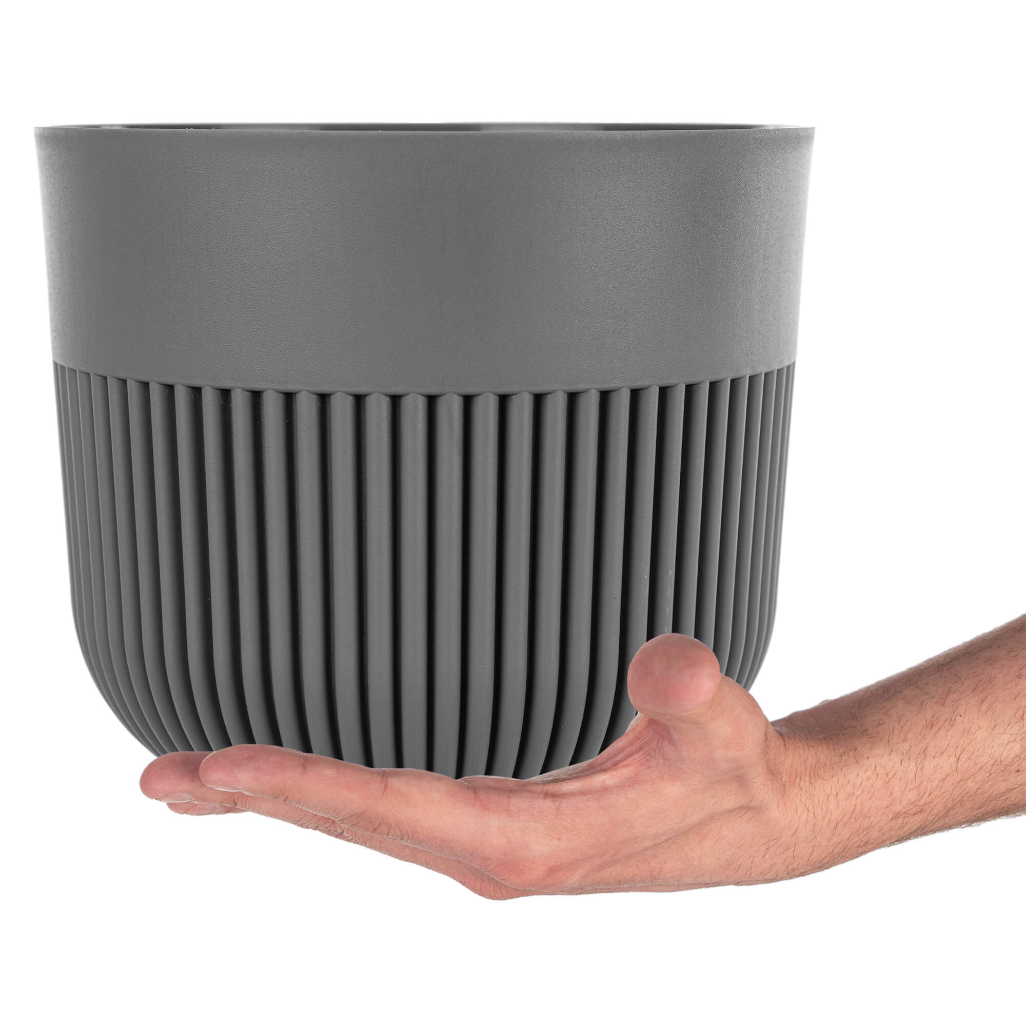 Doniczka osłonka Ornon 19 cm ciemny szary