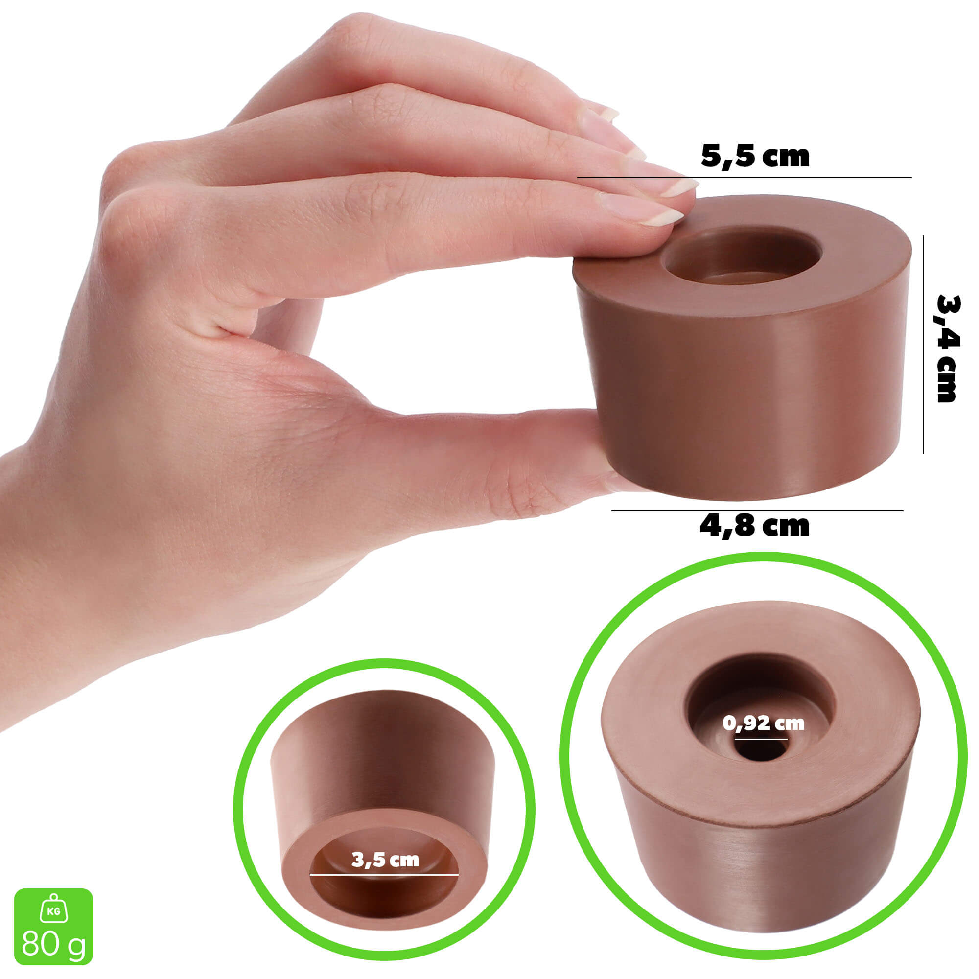 Korek gumowy do gąsiora 5 x 3 cm