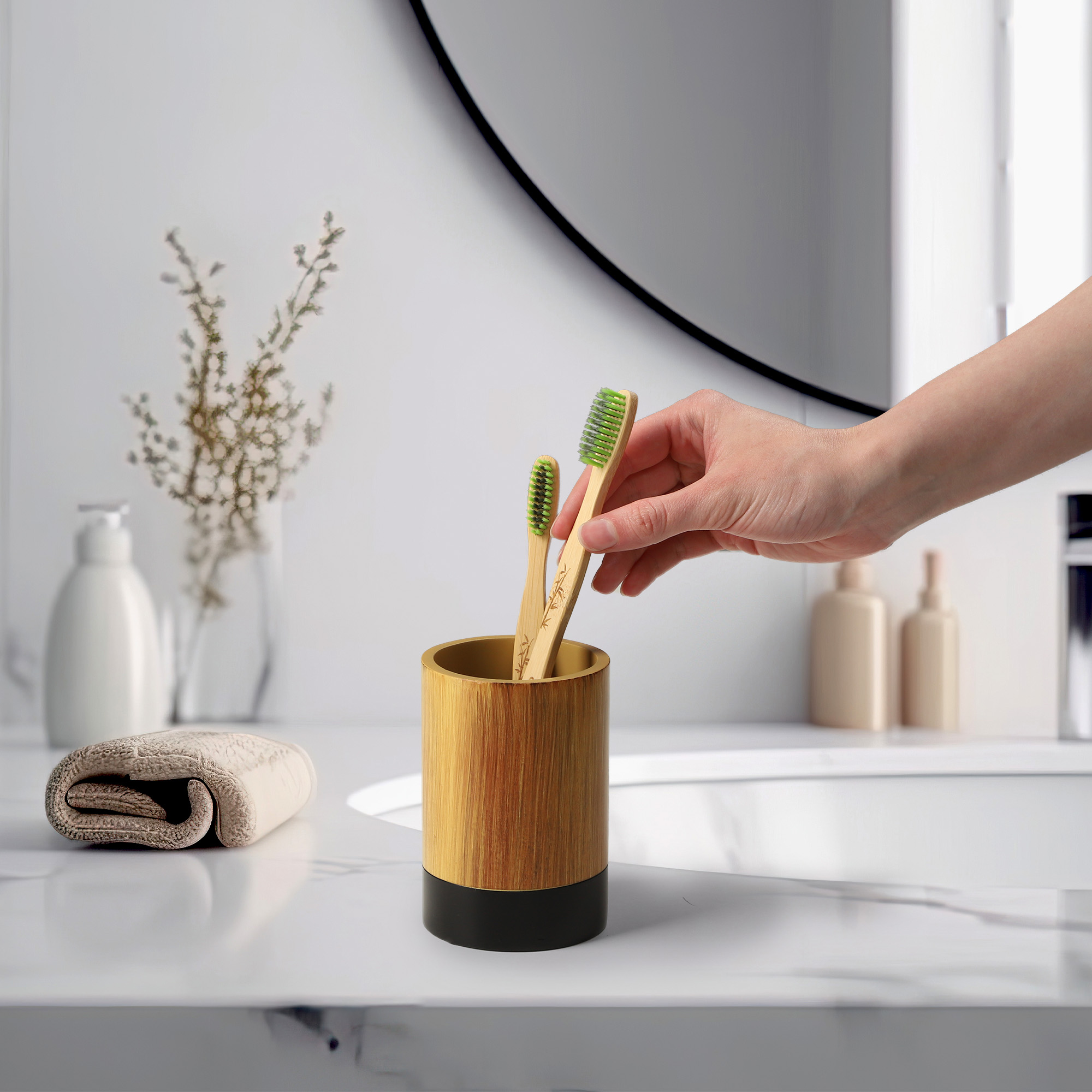 Kubek łazienkowy Laon 7 x 11 cm, brązowy