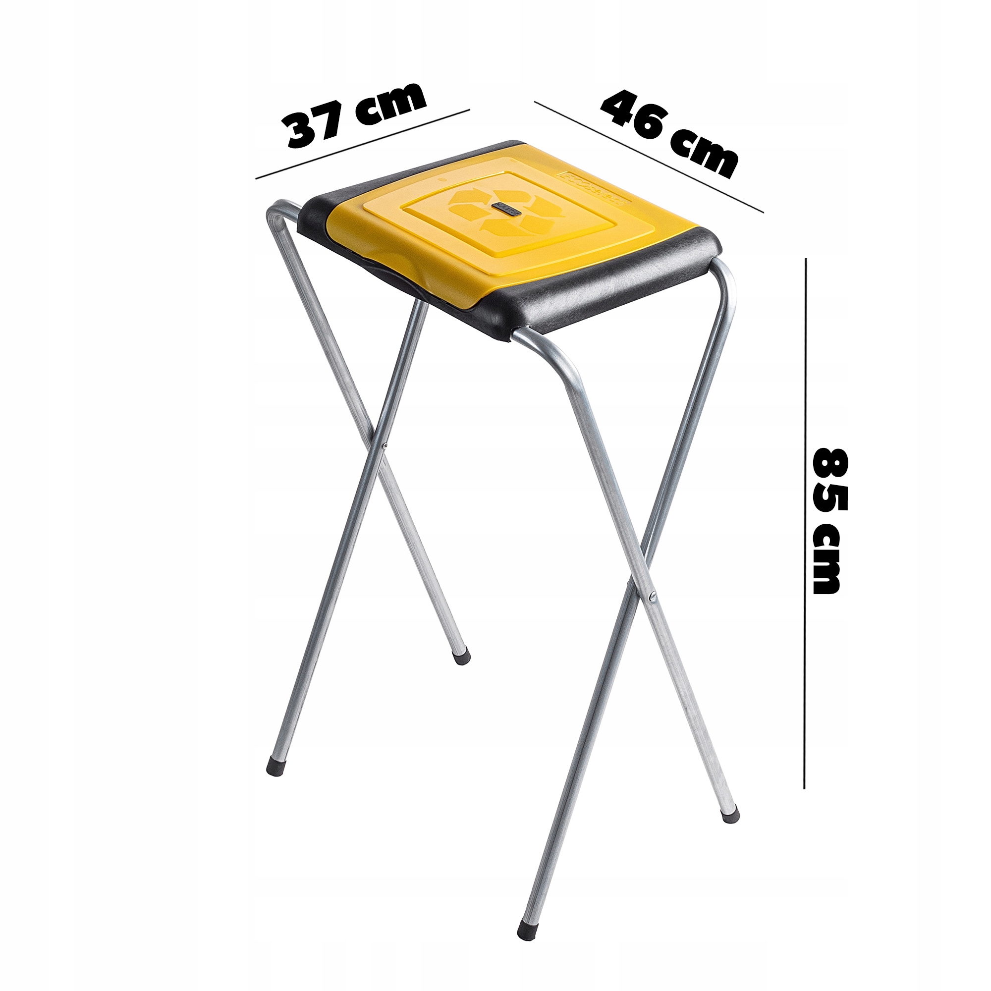 Stojak do segregacji śmieci Amal 85 x 46 cm, żółty