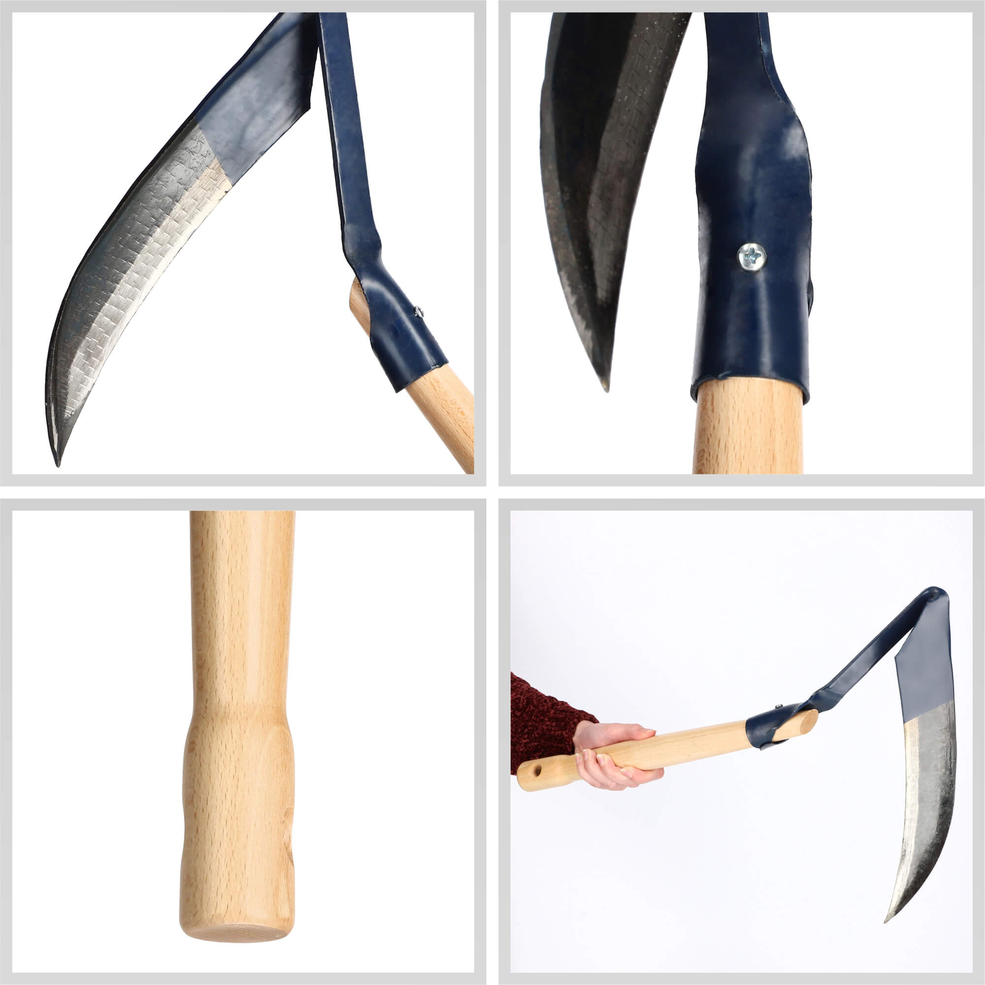 Kosa leśna metalowa Leuca 52 x 31 cm, niebieska