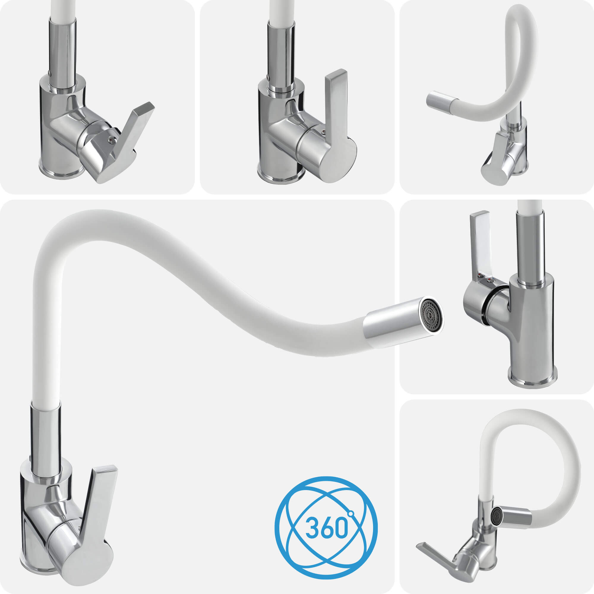 Bateria kuchenna Gospo Flex stojąca, biała