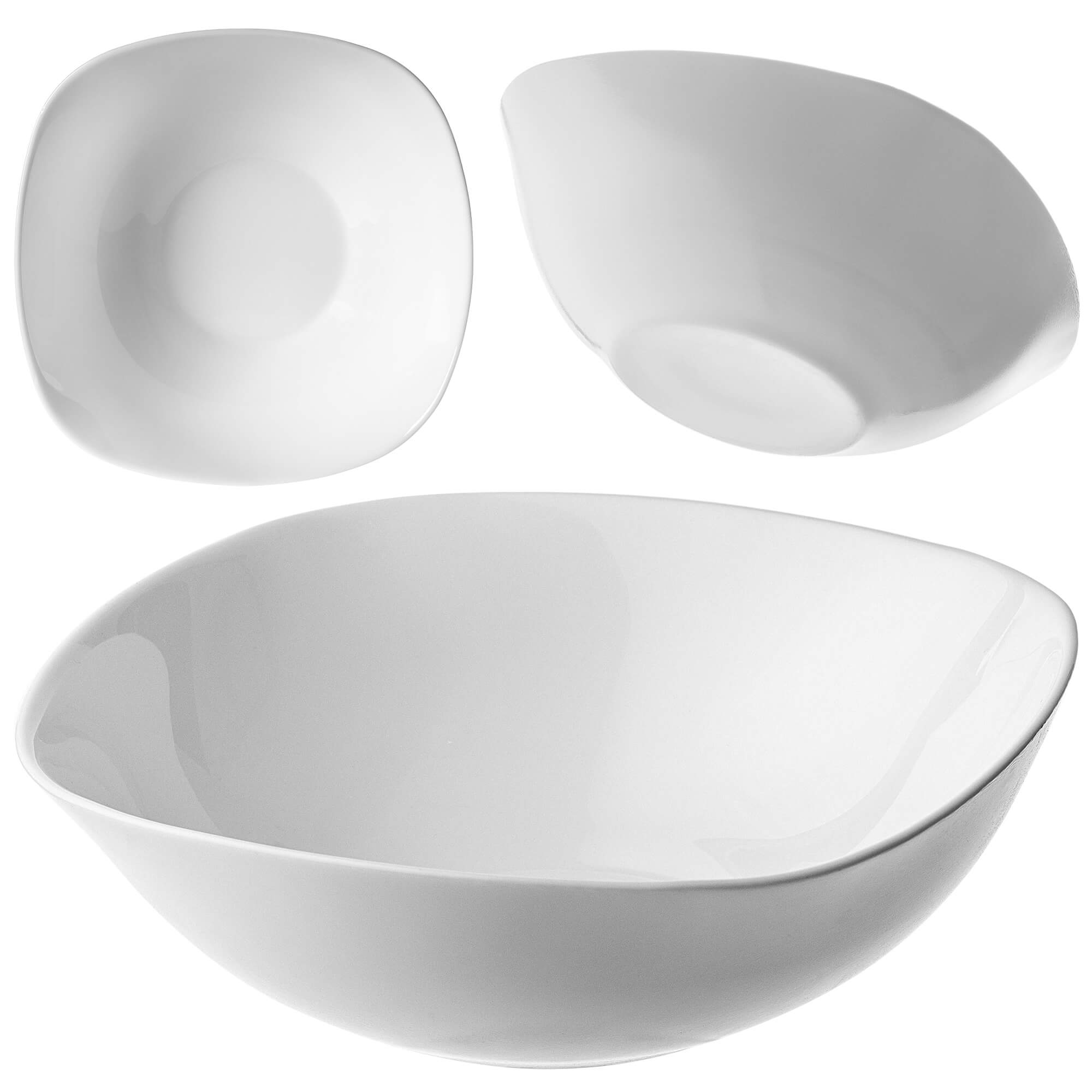 Salaterka szklana biała 17 cm, 1 szt.