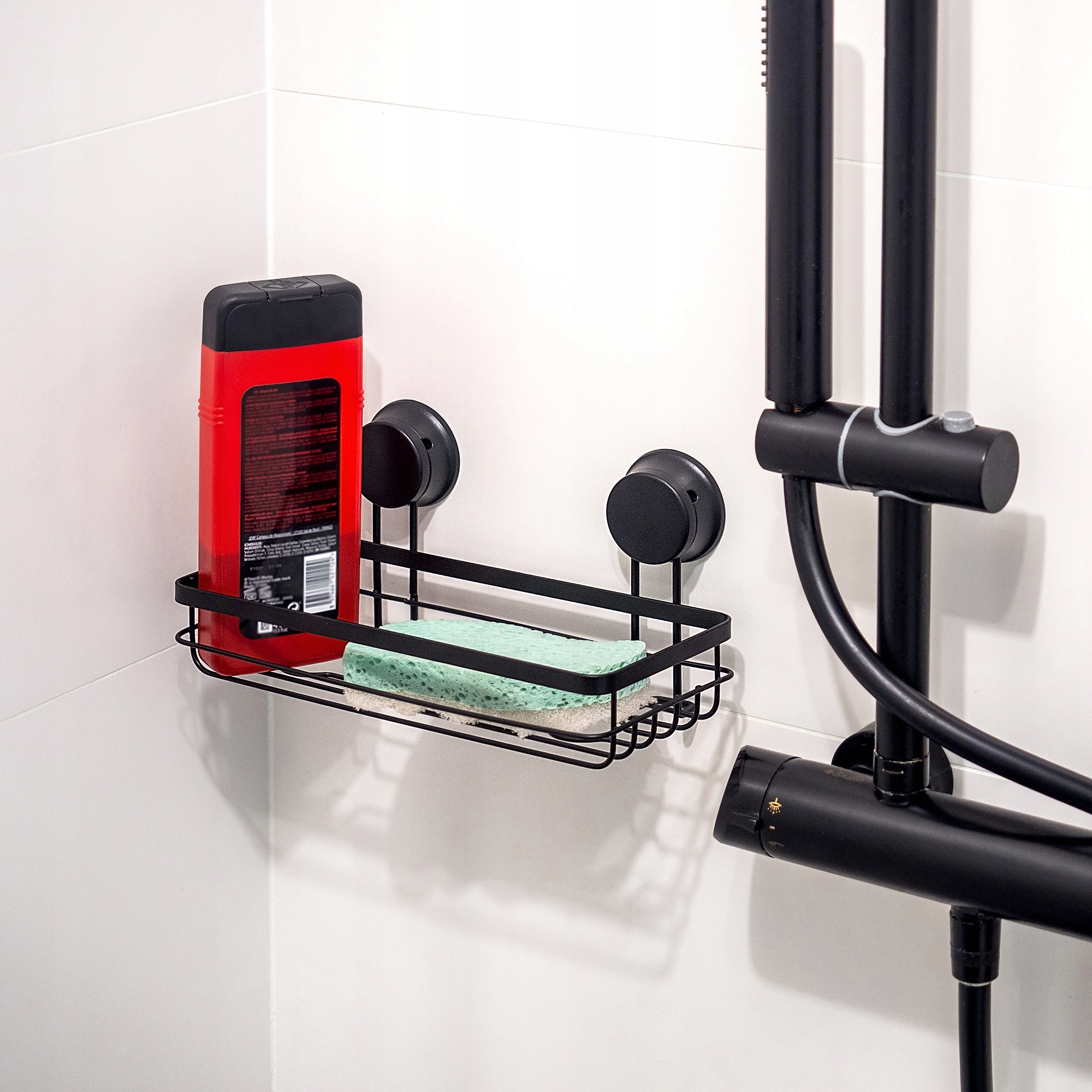 Zestaw łazienkowy półka łazienkowa + uchwyt na papier + haczyk