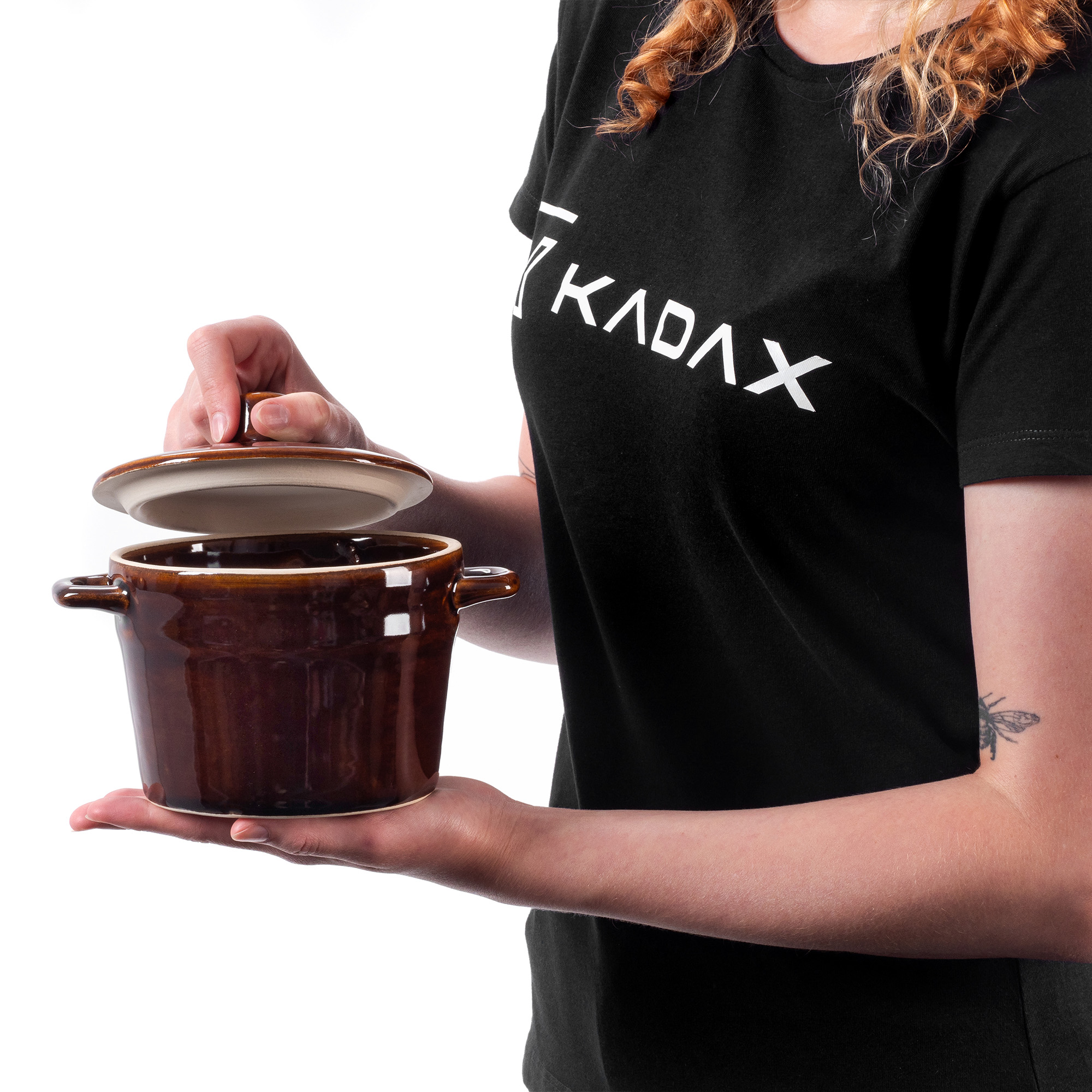 Garnek kamionkowy Athena 1L, 14cm z pokrywką
