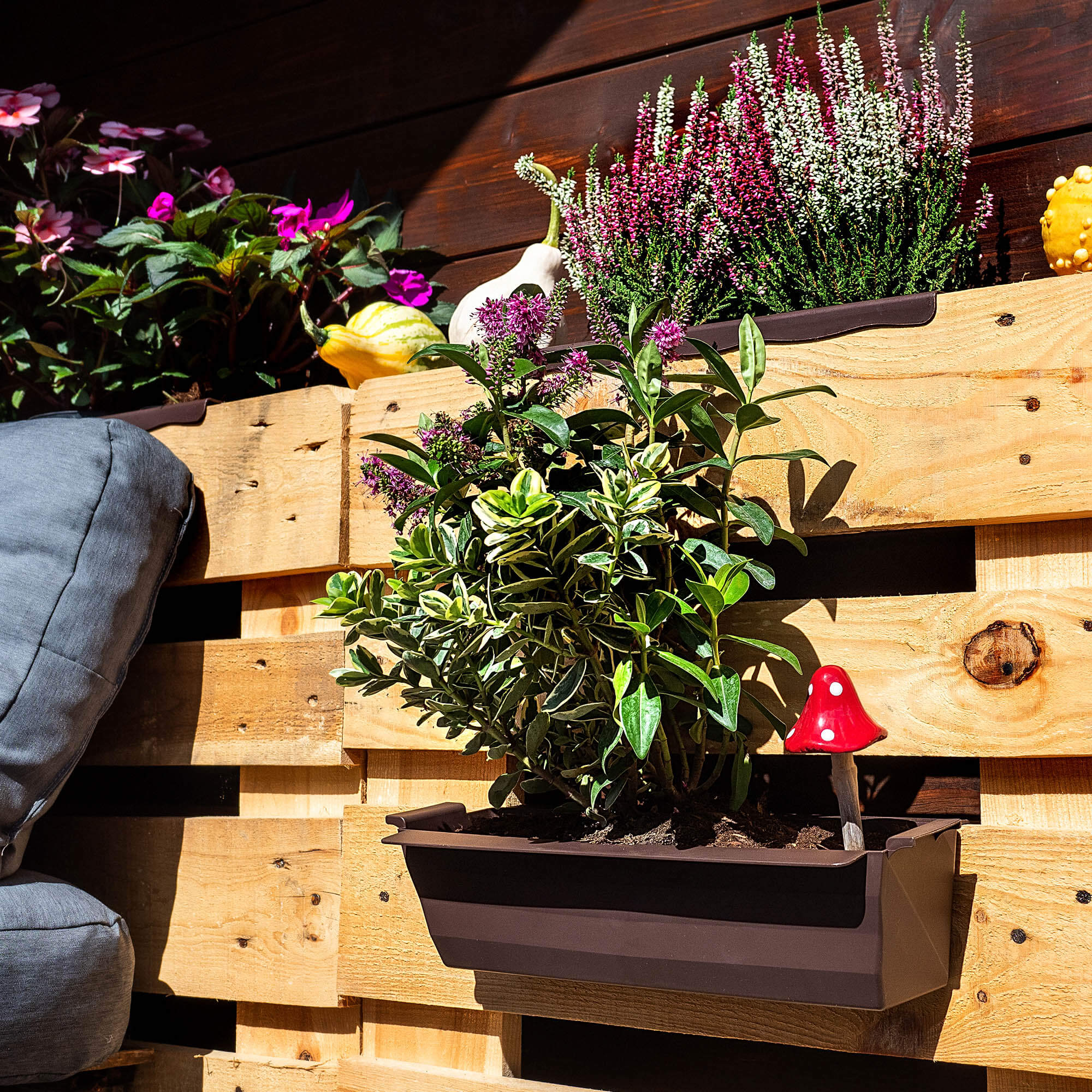 Doniczka do europalet Veere 40.5 cm brązowa 16 szt.