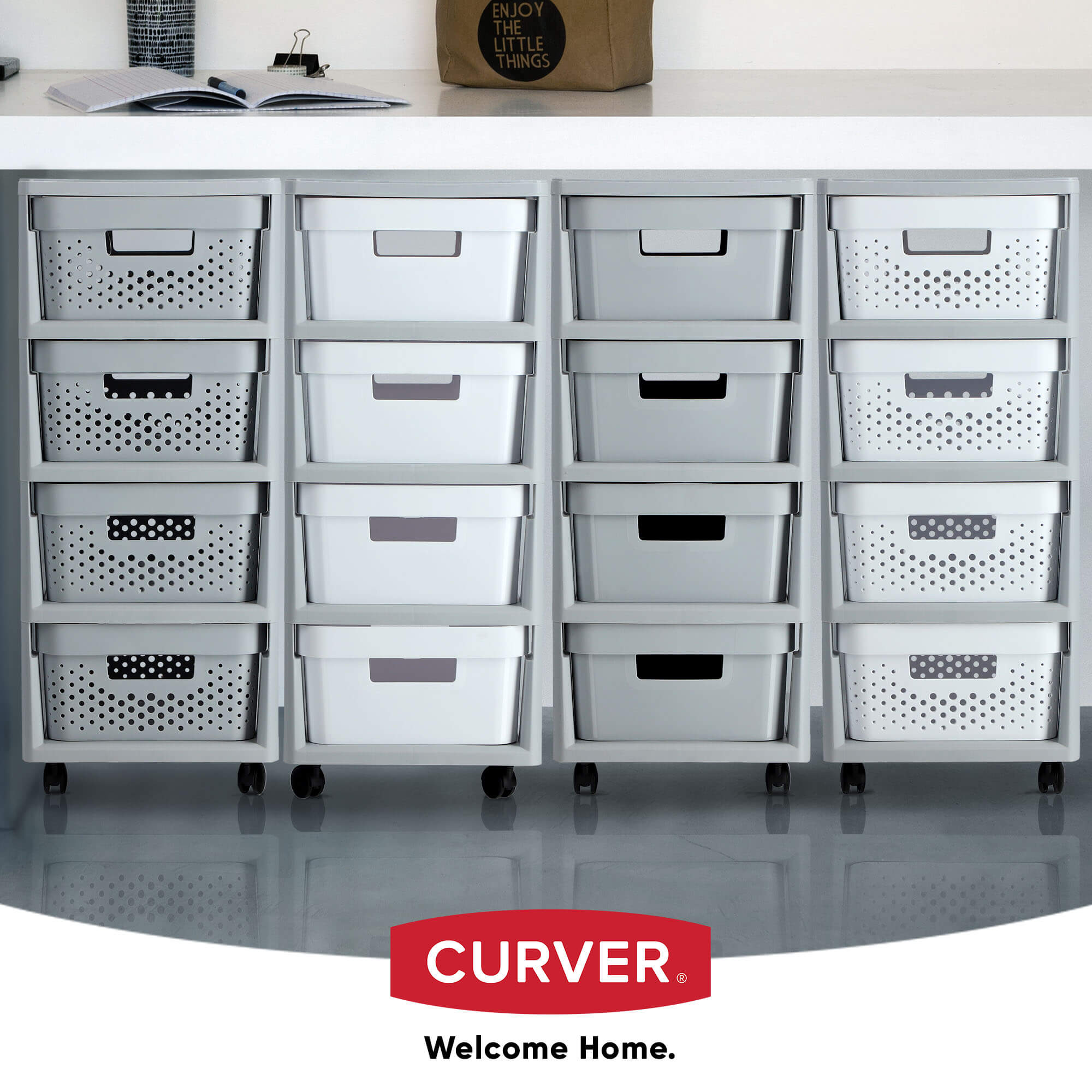 Regał Curver Infinity 4 x 11L biało-szary