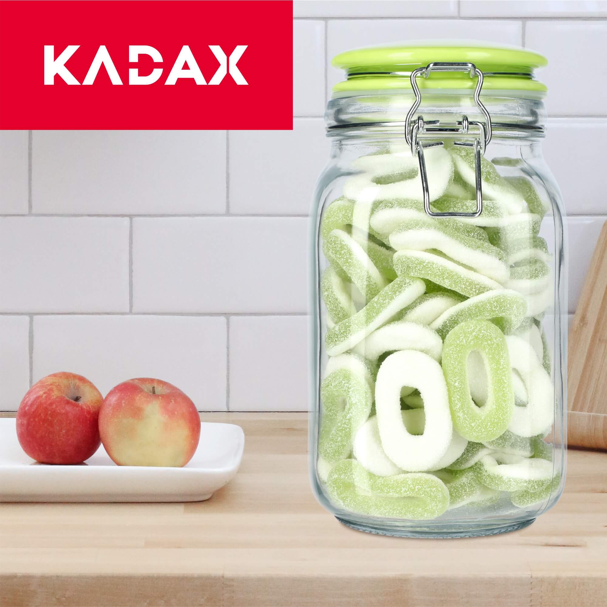 Słoik hermetyczny z ceramiczną pokrywą 1.5L zielony