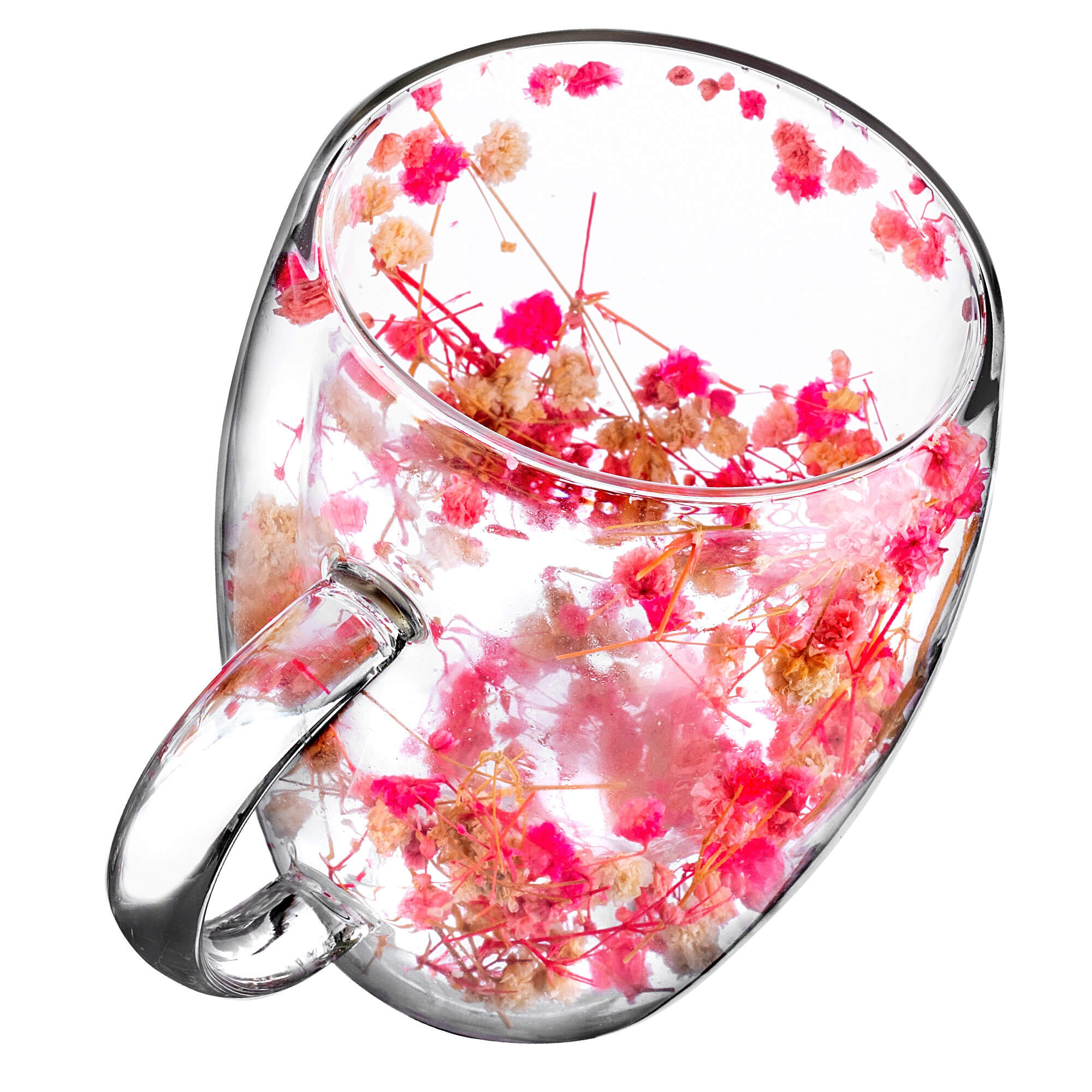 Kubek termiczny z kwiatowym motywem Riga 350ml różowy 4 szt.