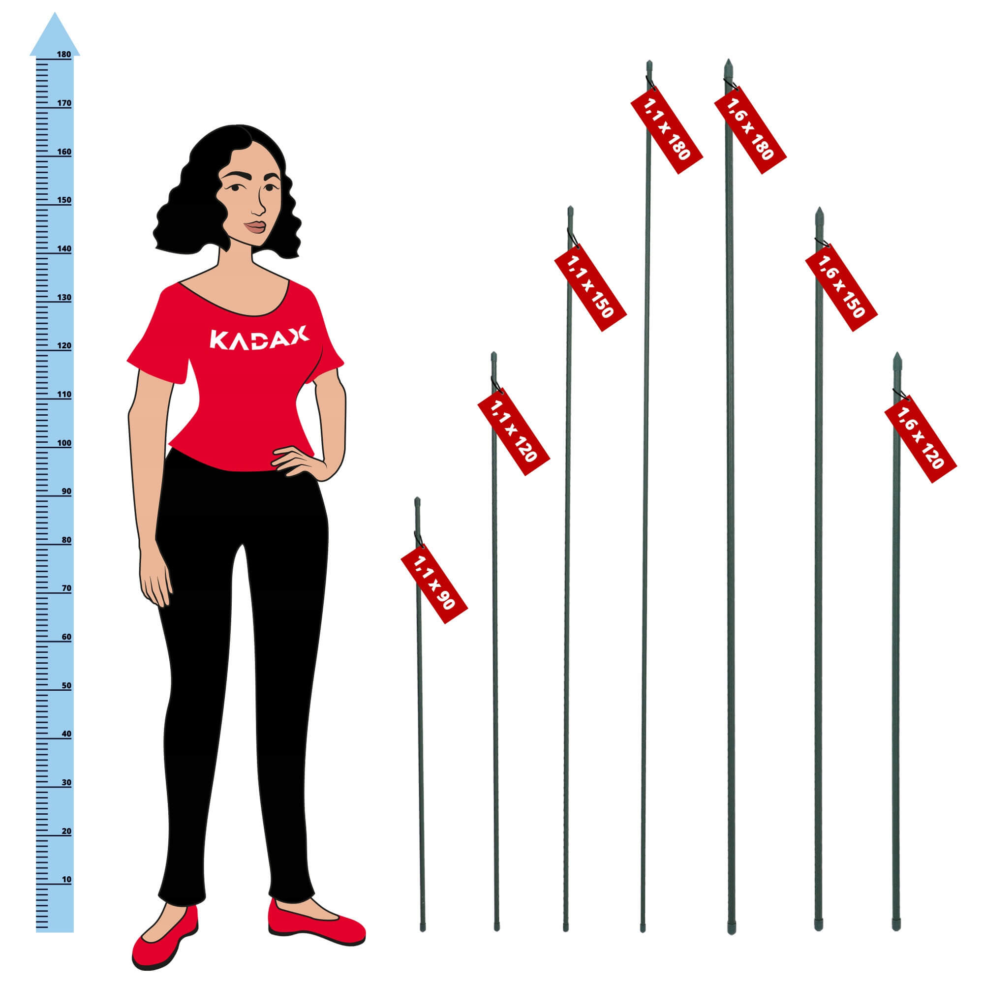 Podpora do roślin 180 + 120 cm 20 szt.