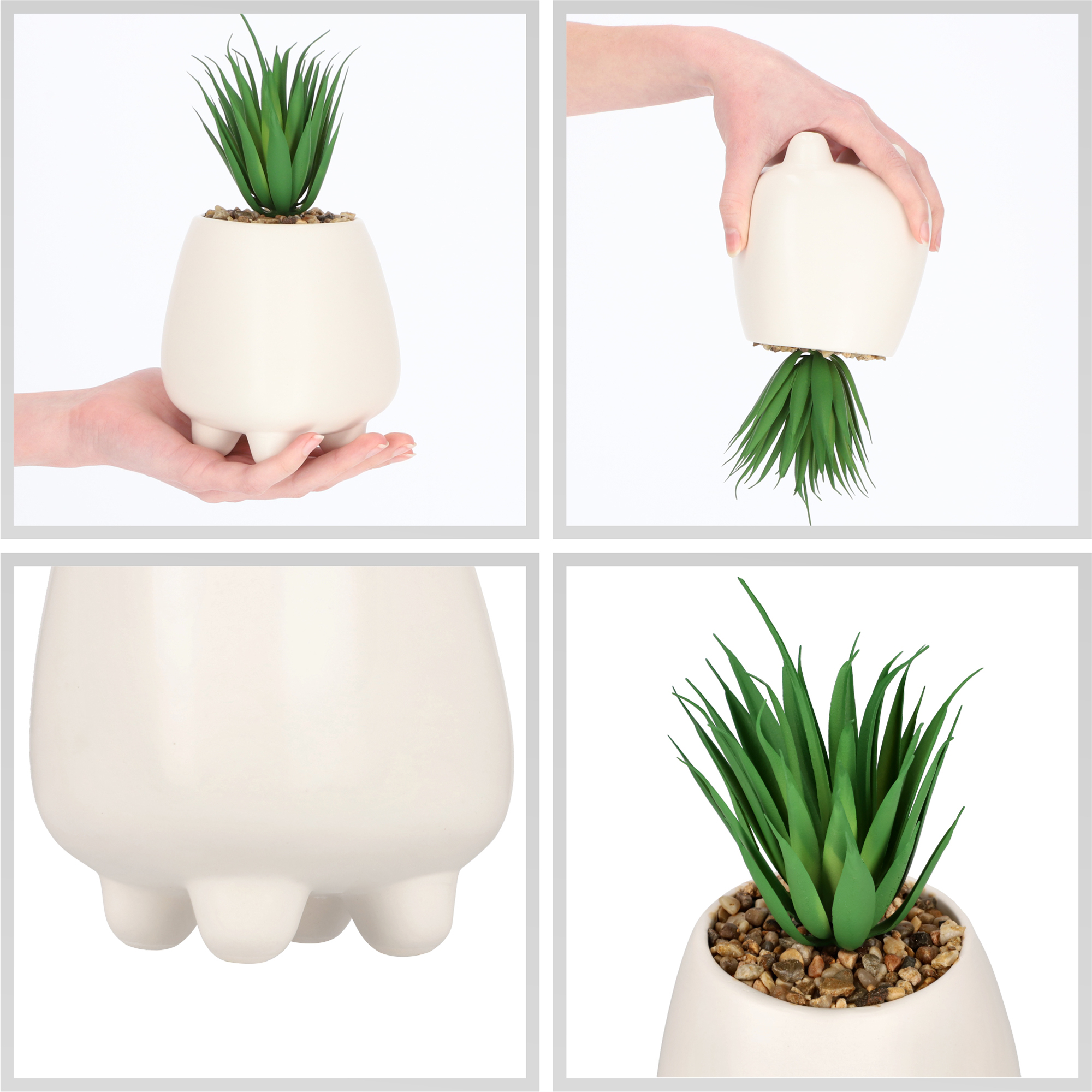 Sztuczny sukulent, 10,5 cm, biały