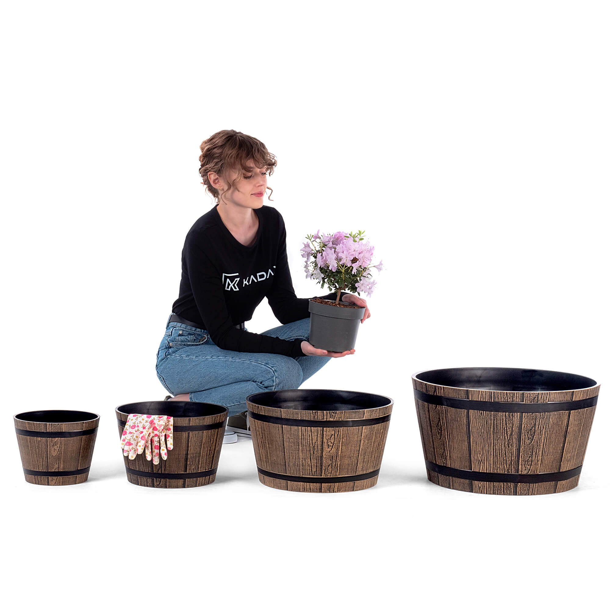 Donica na kwiaty Sori 23, 30, 40, 50 cm, mokka