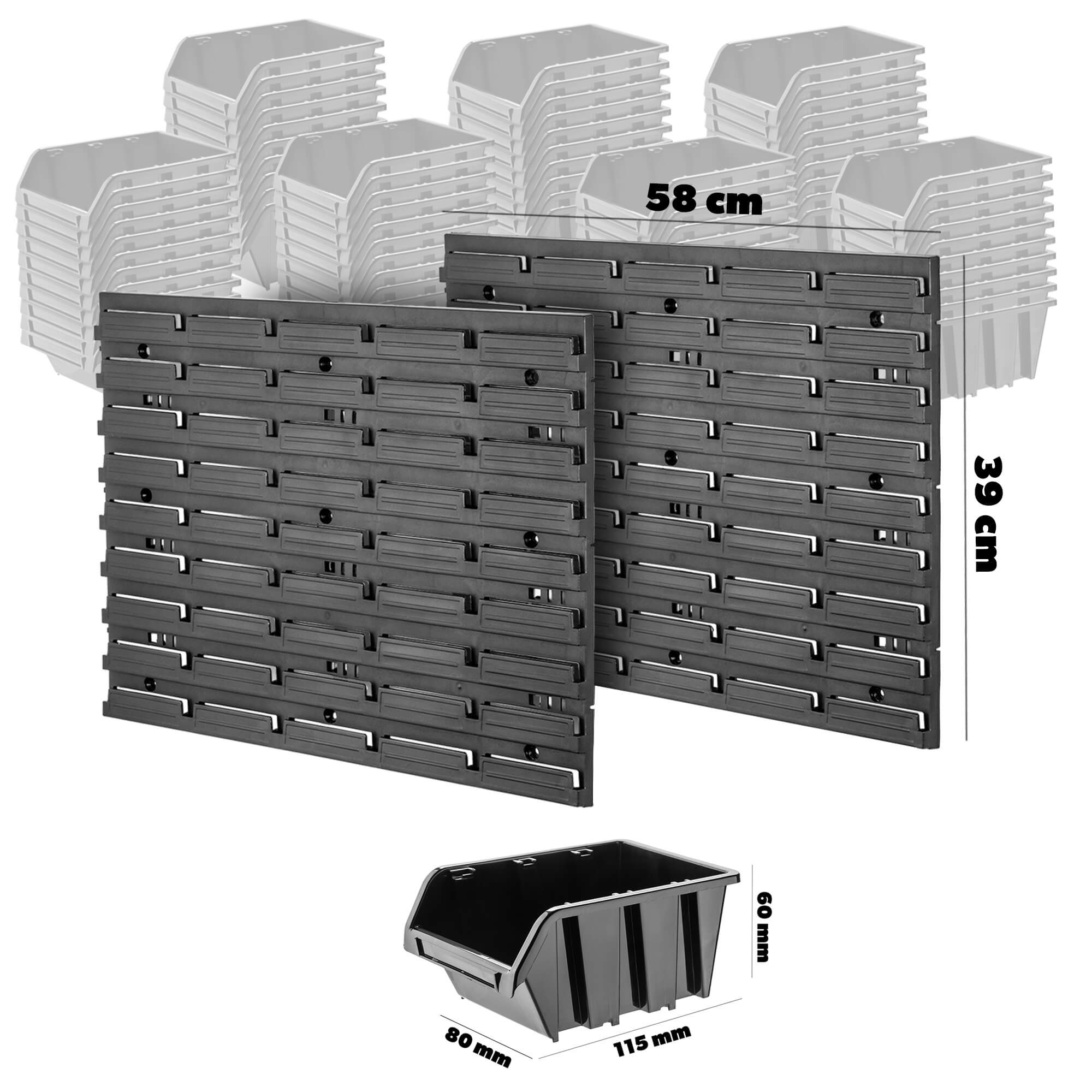 Tablica warsztatowa Lokke 70 elementów 58 x 78 cm, czarna