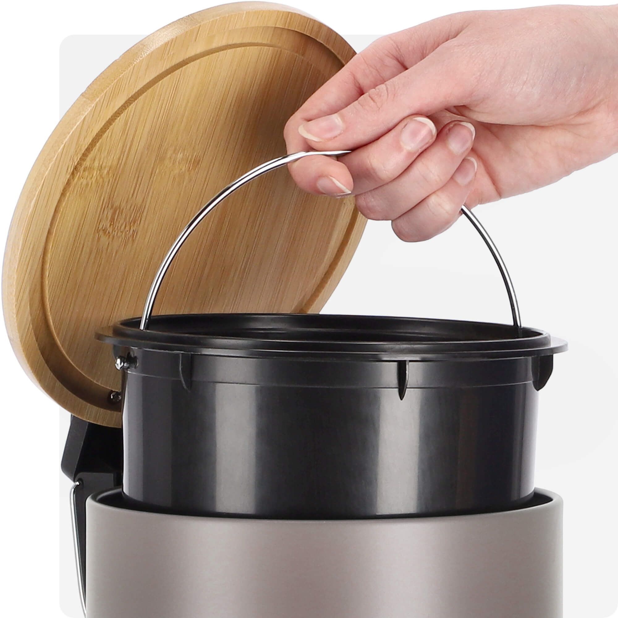 Kosz łazienkowy Linter beżowy, 3L