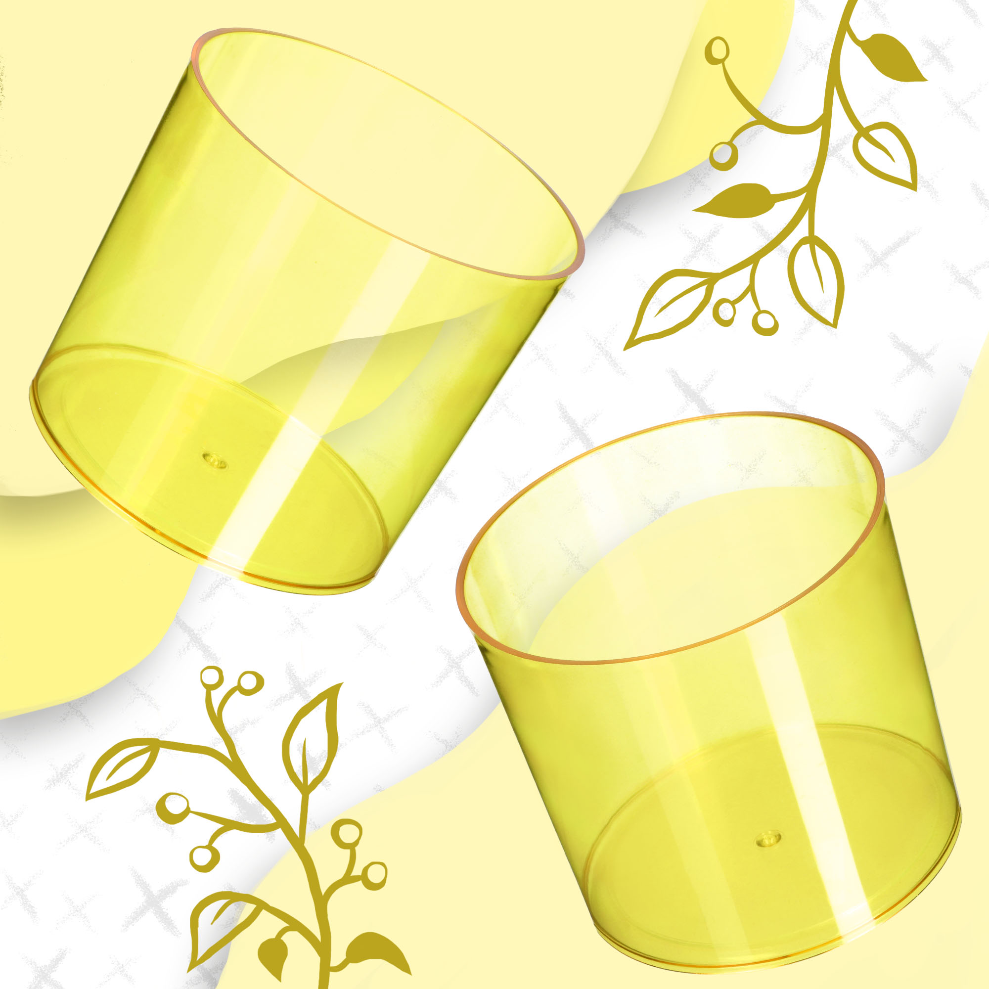 Doniczka na kwiaty okrągła Figari 12 cm, żółta