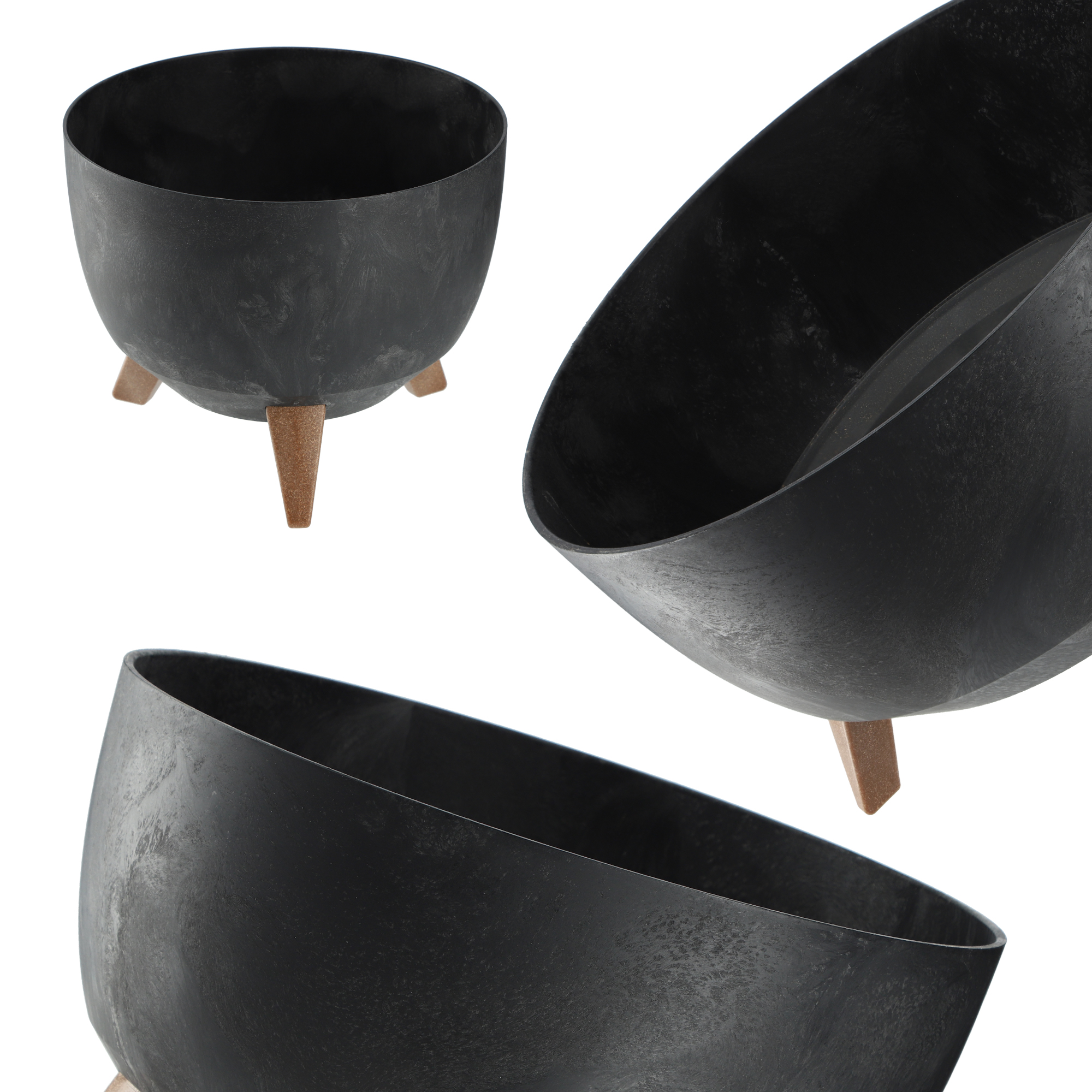 Misa na kwiaty z nóżkami Mably 47 cm czarny beton