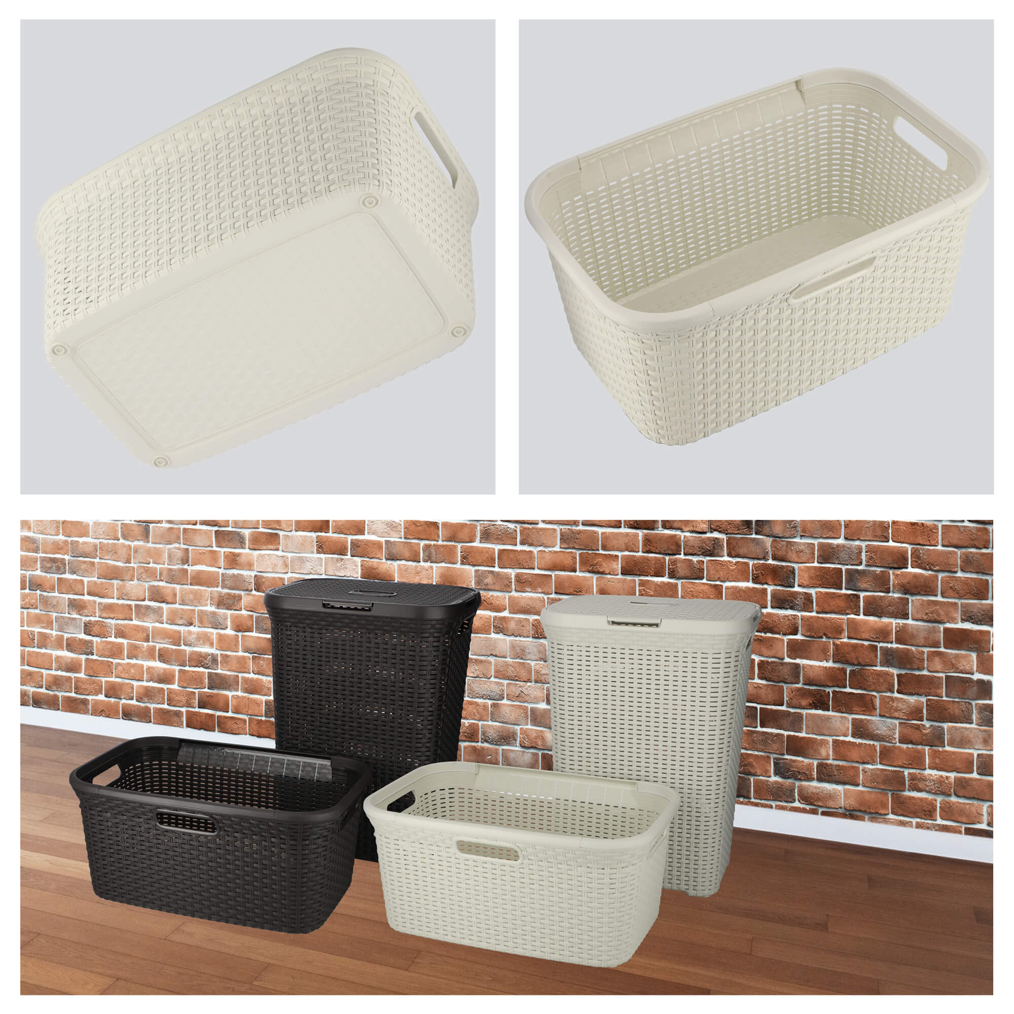 Pojemnik na bieliznę Curver Natural Style 45L kremowy