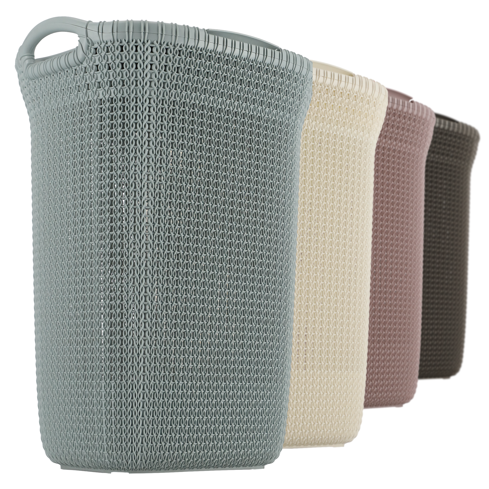 Kosz z pokrywą Curver Knit 57L, szaroniebieski