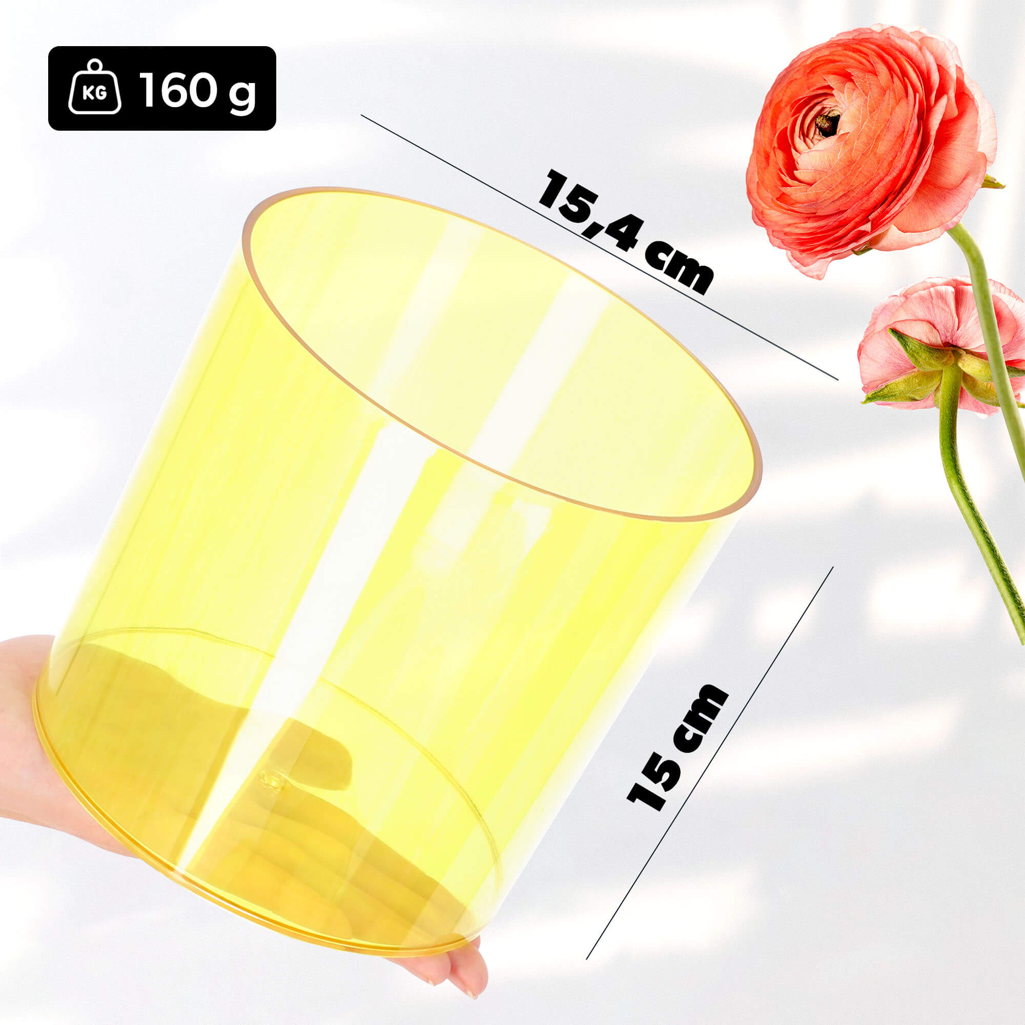 Doniczka na kwiatki okrągła Figari 15 cm, żółta