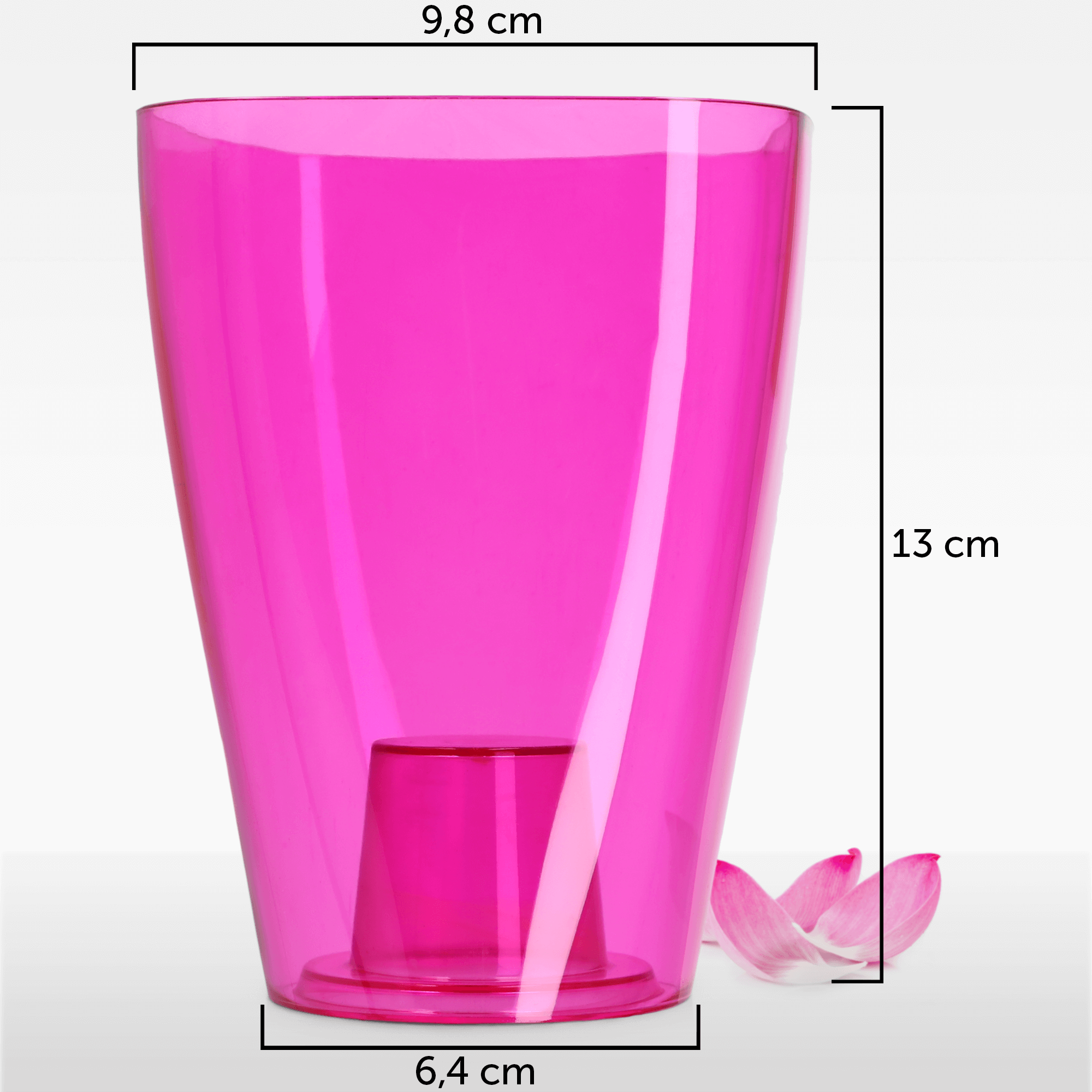 Doniczka kwadratowa Menfi 9 cm, różowa