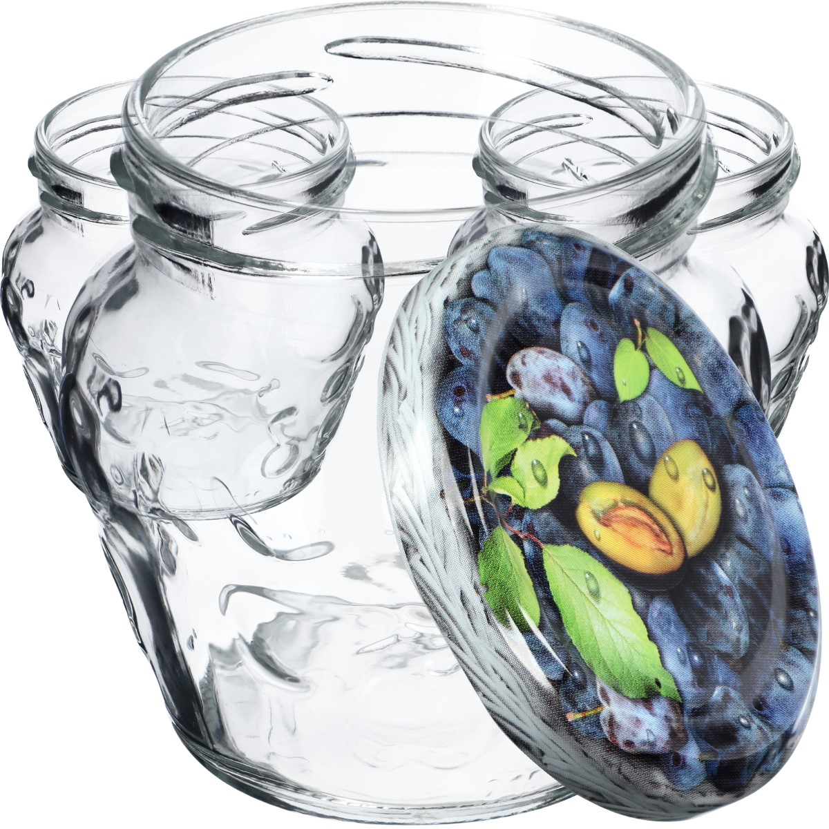 Słoiki Kemi 200ml 50szt 66mm + wieczka "Śliwki"