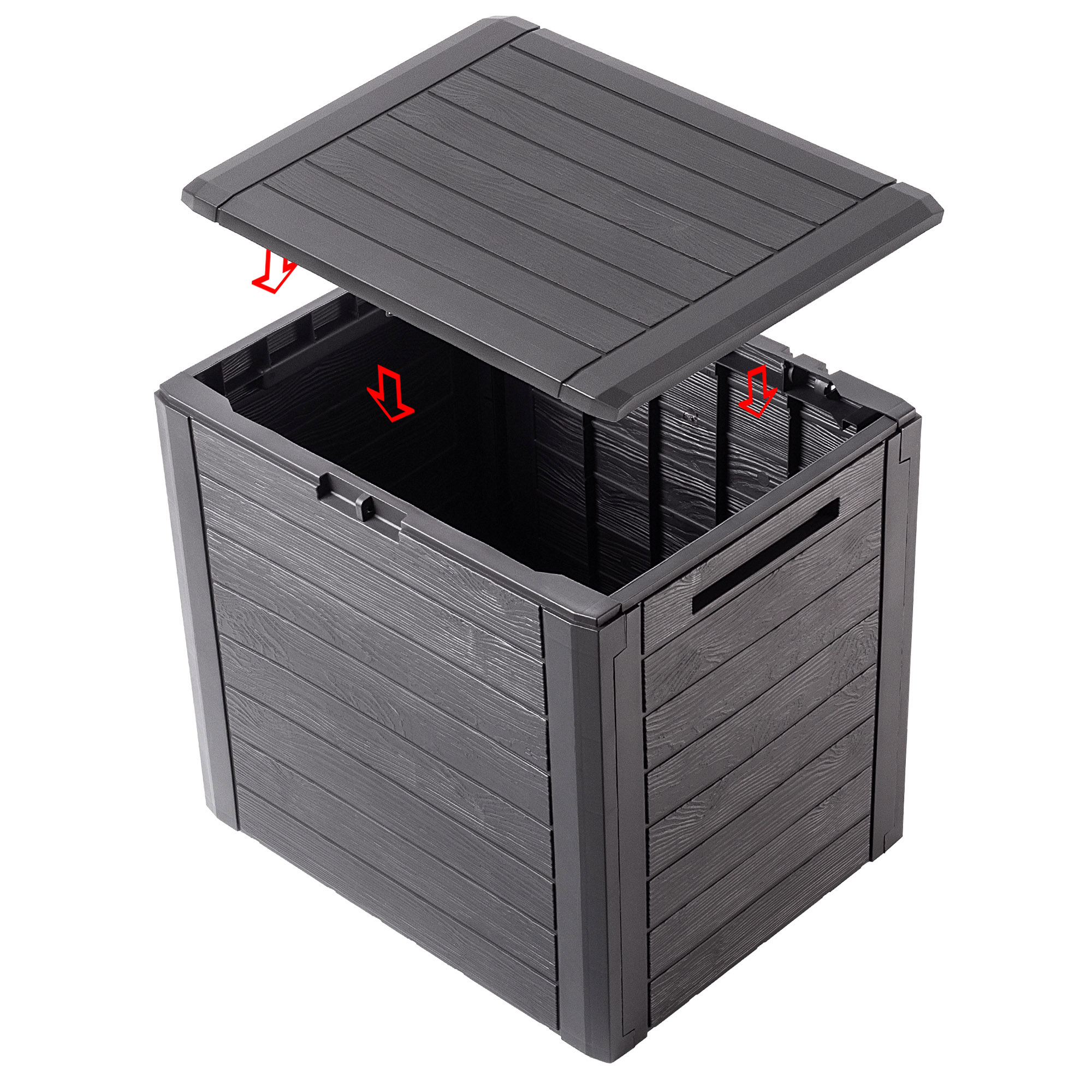 Skrzynia ogrodowa Grewena 140L, ciemny brąz