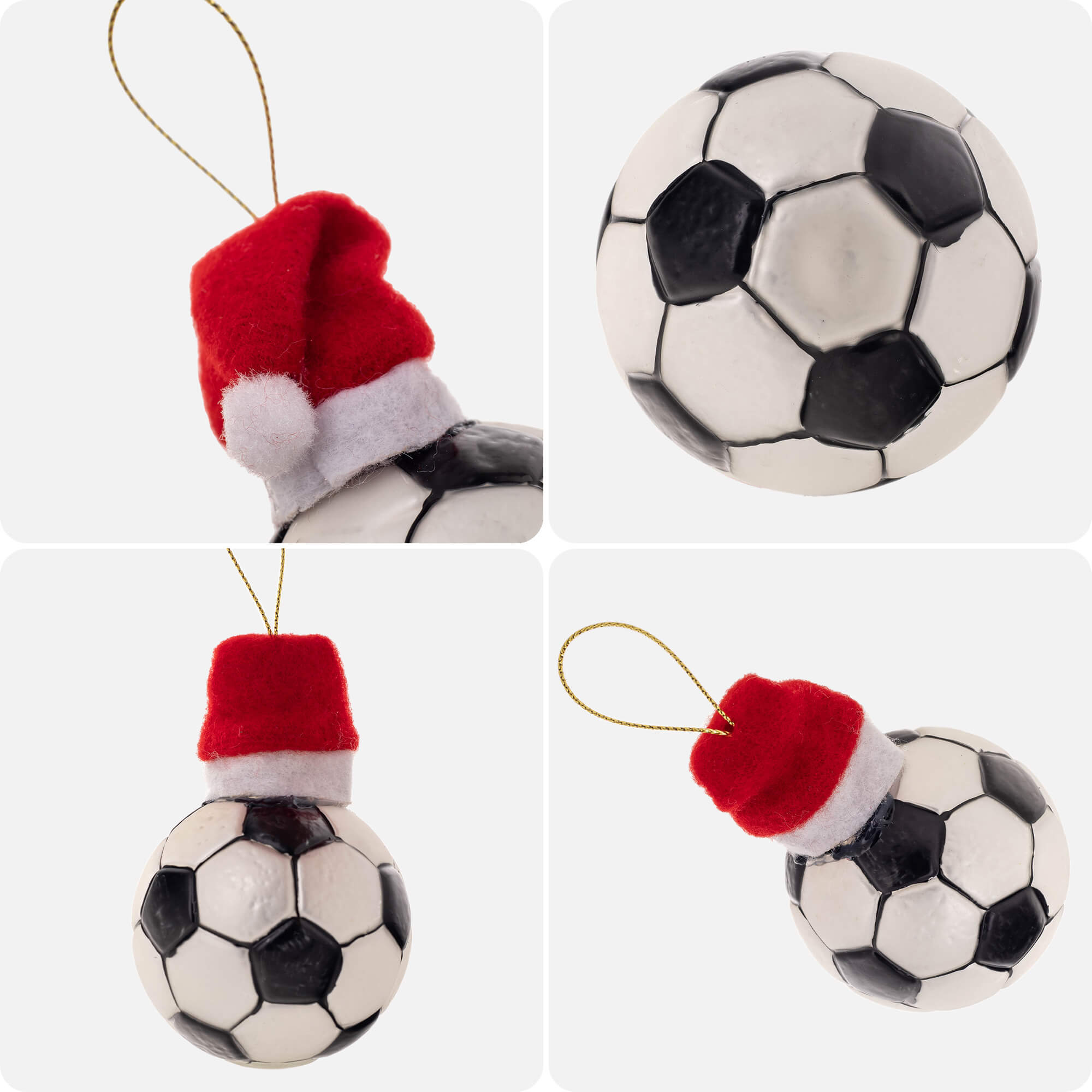 Bombka szklana choinkowa Ronno piłka w czapce Mikołaja