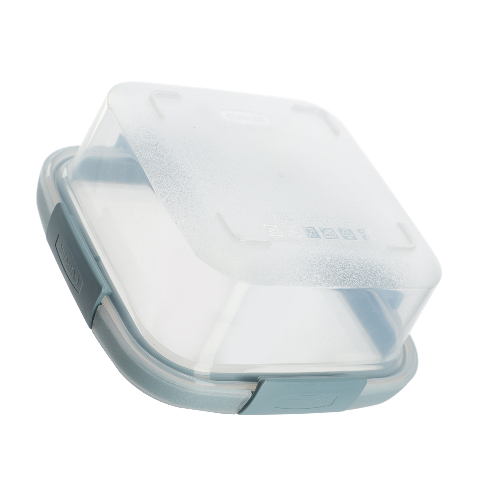Pojemnik na żywność 0.9L Curver Smart Fresh Eco, szarobłękitny