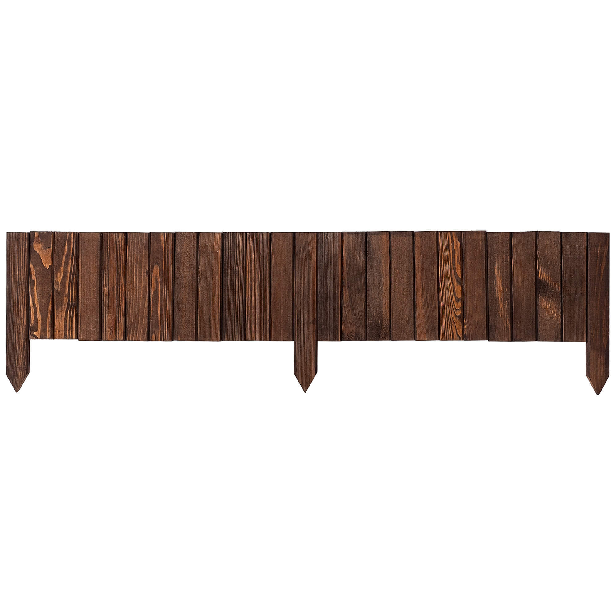 Płotek drewniany rollborder Ansjo obrzeże 115 x 20 cm brązowy