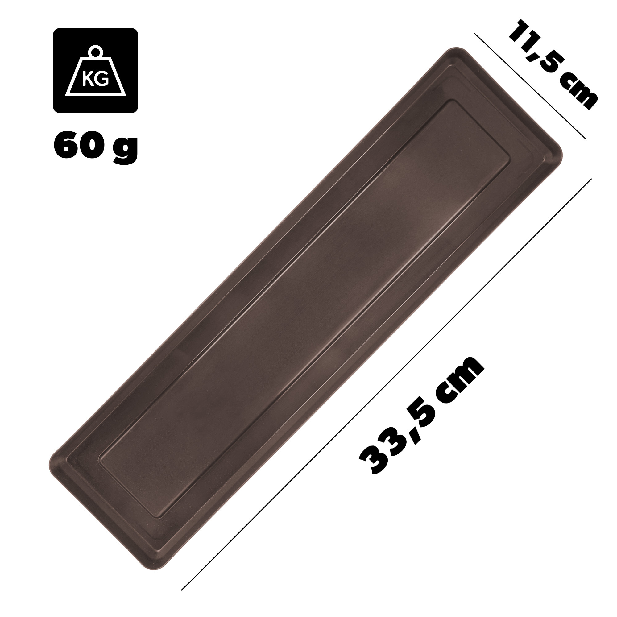 Skrzynka balkonowa z podstawką i uchwytami Paulin 40cm mokka