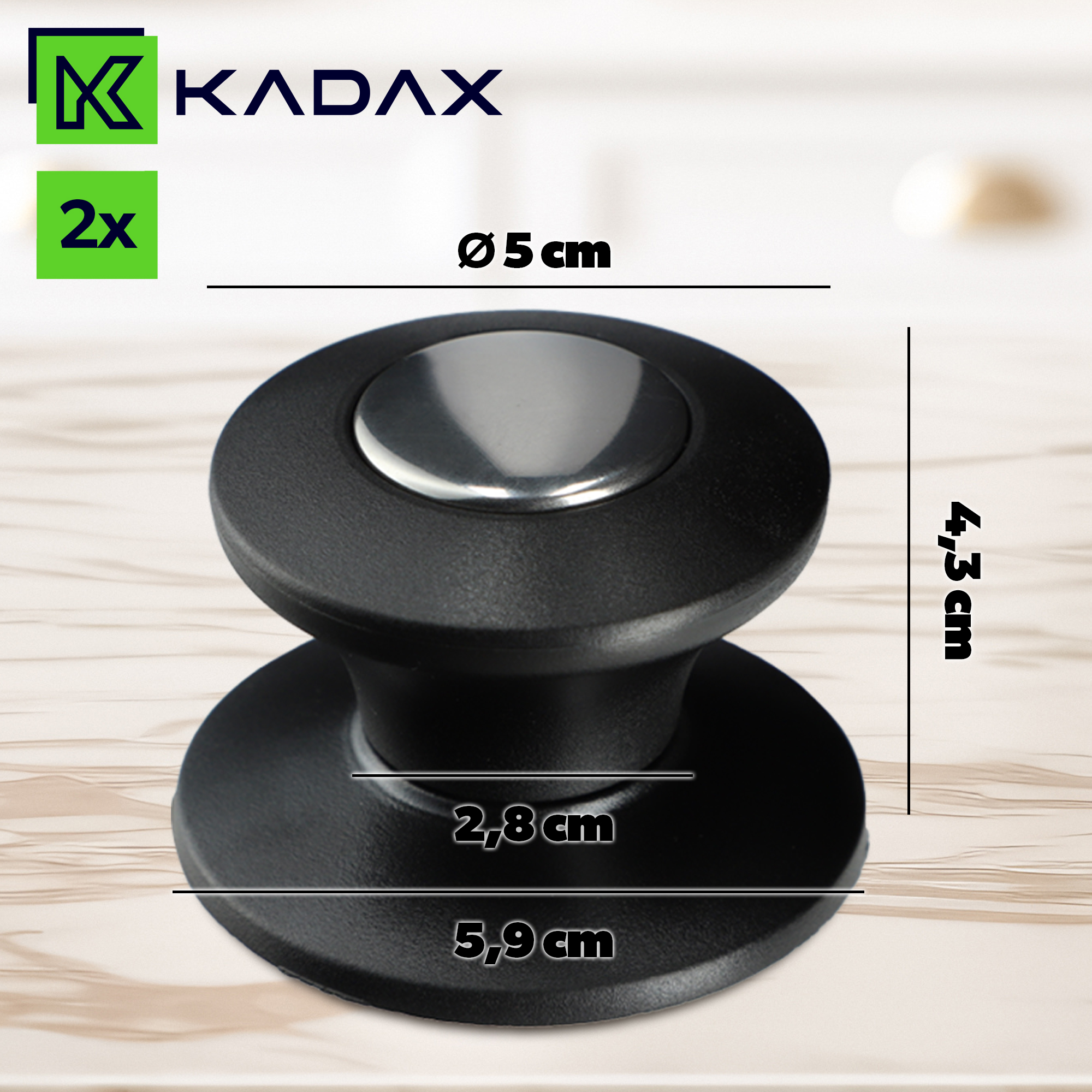 Uchwyt do pokrywy żaroodpornej Barletta, czarno-srebrny 2 szt.