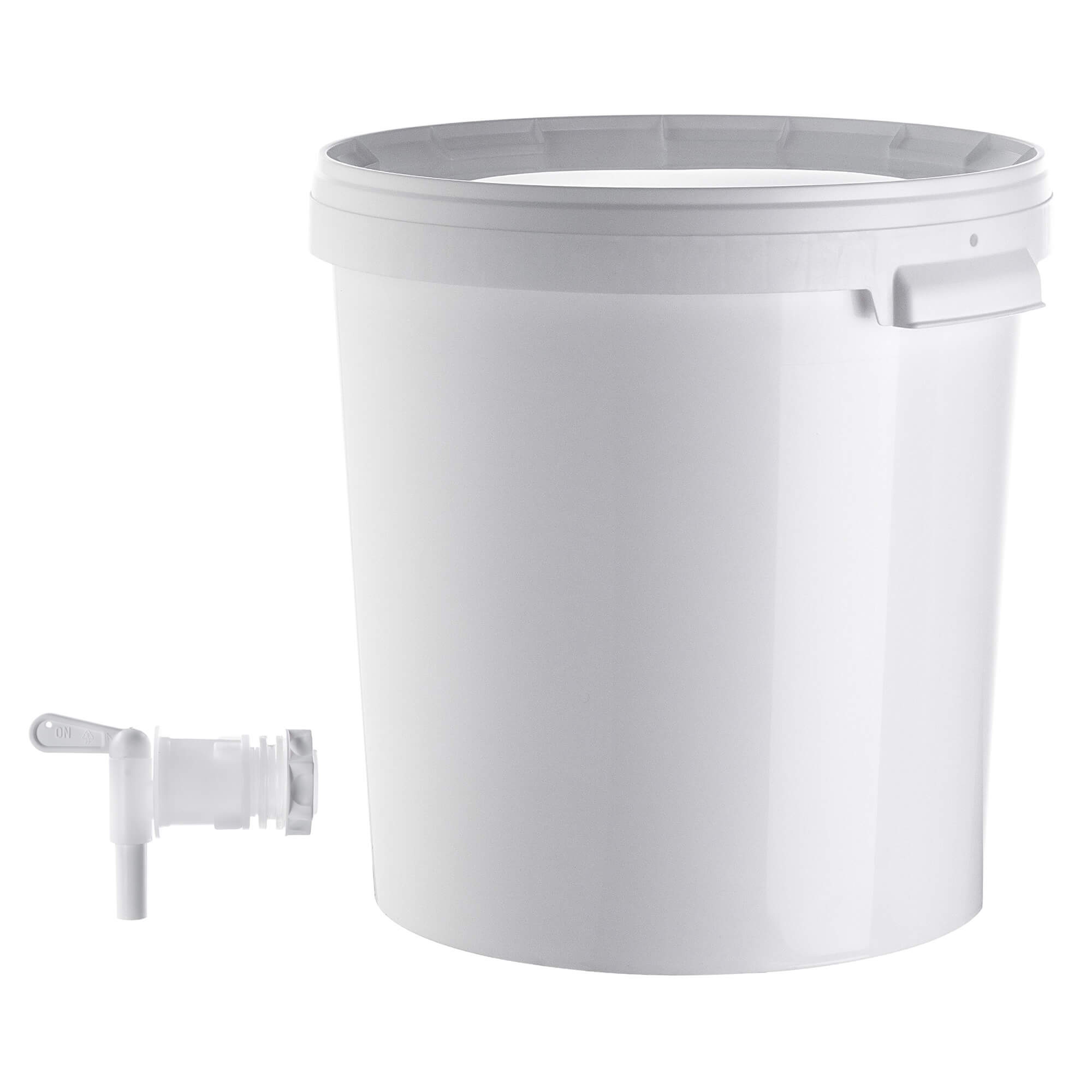 Pojemnik fermentacyjny Acerra z pokrywą 33L biały + kran