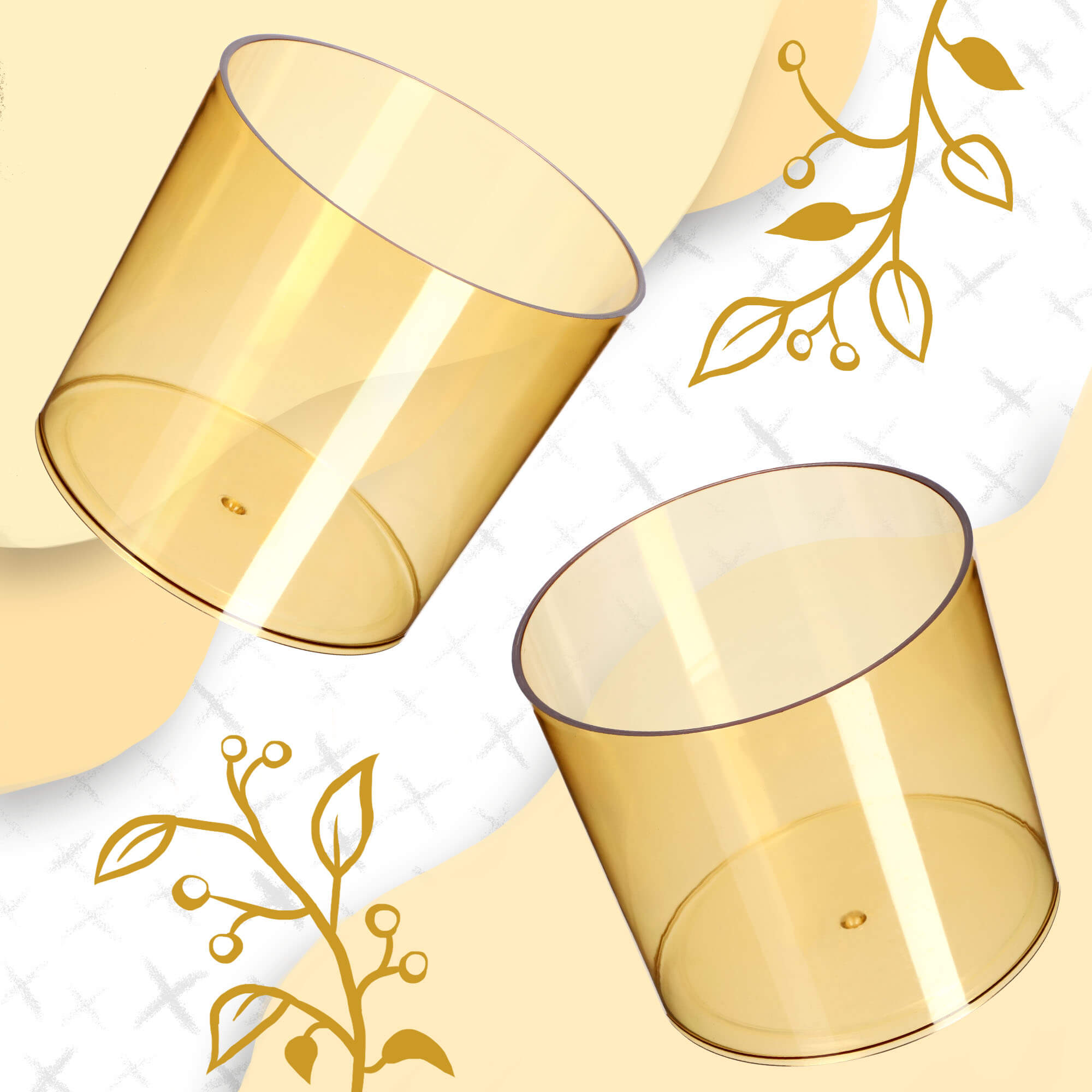 Doniczka na kwiaty okrągła Figari 12 cm, miodowy