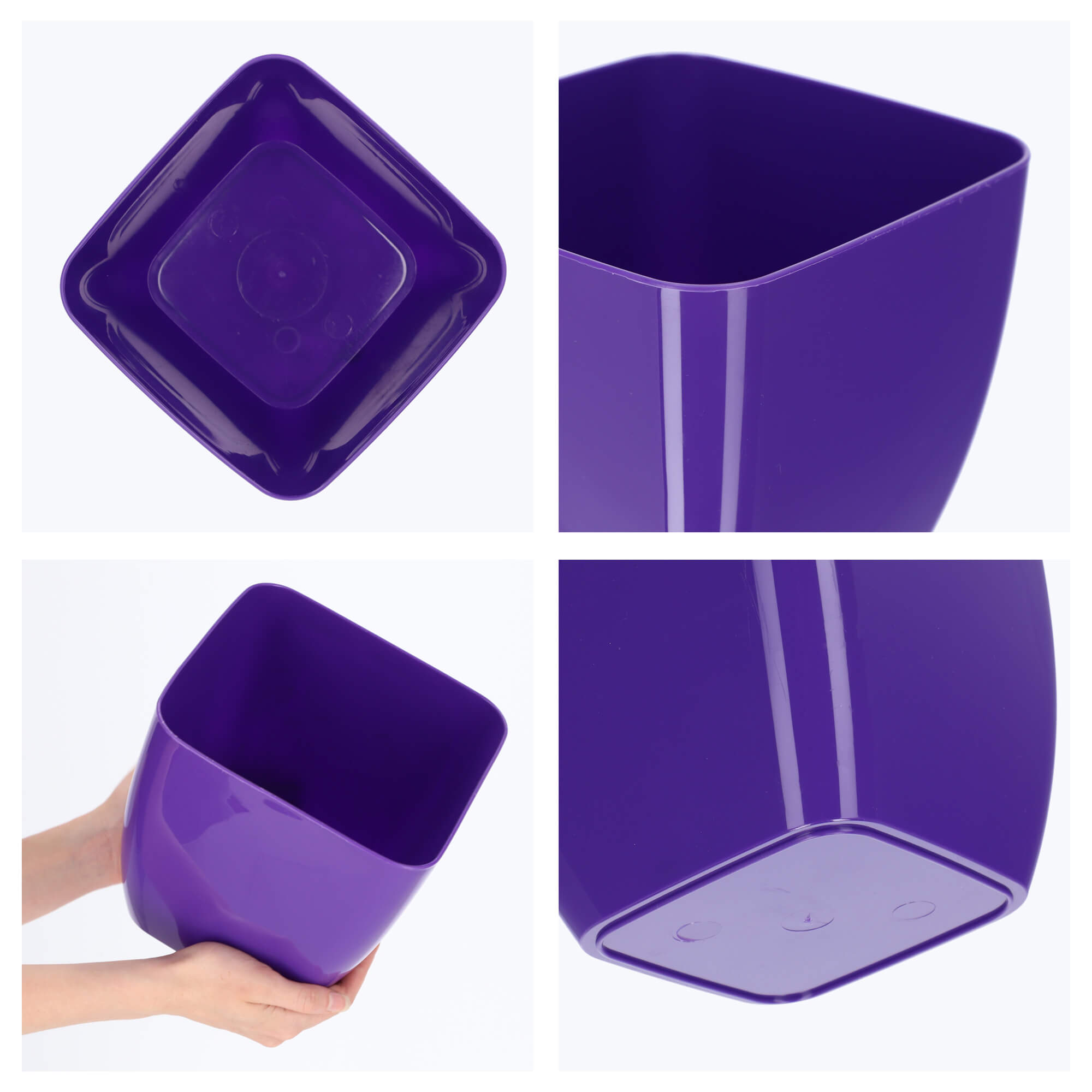 Doniczka kwadratowa Borgo 20 cm, fioletowa