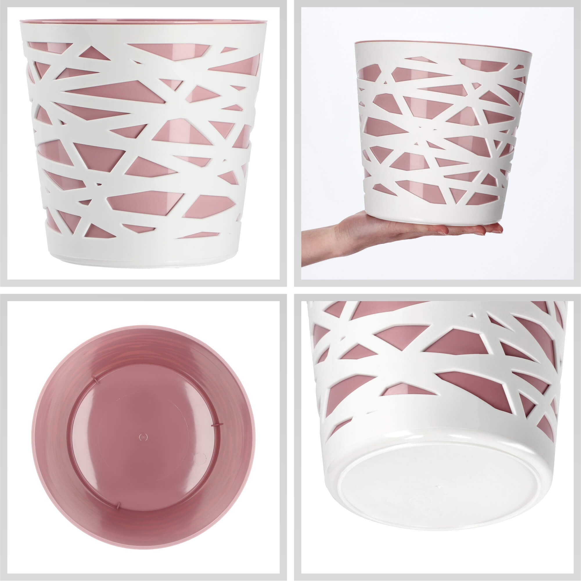 Doniczka z wkładem Rusio 19 cm, różowa